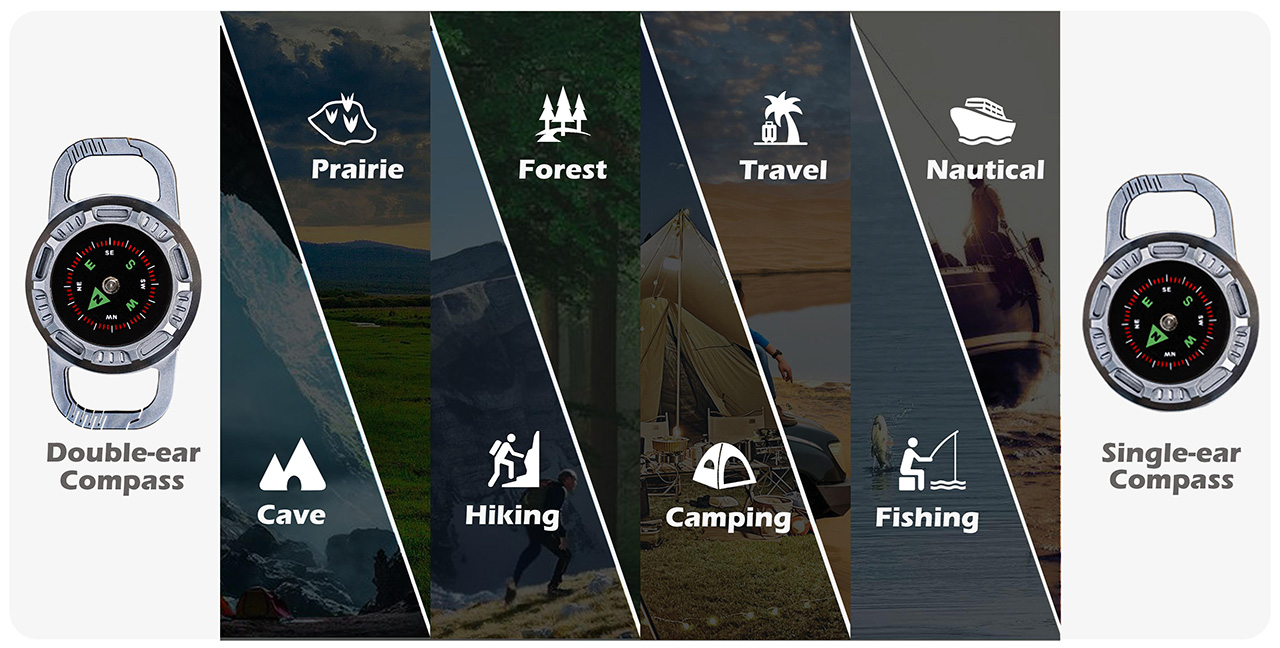 compass，thermometer，COMANDI，Outdoor equipment，titanium alloy，