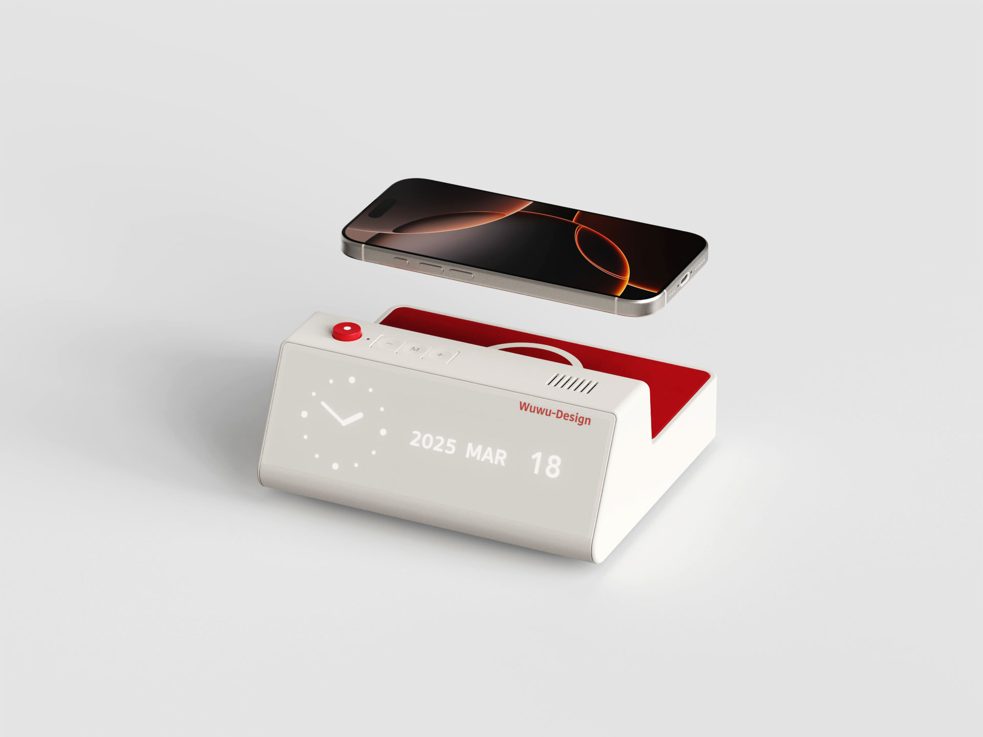 industrial design，product design，Clock，charge，Minimalist，Desktop clock，