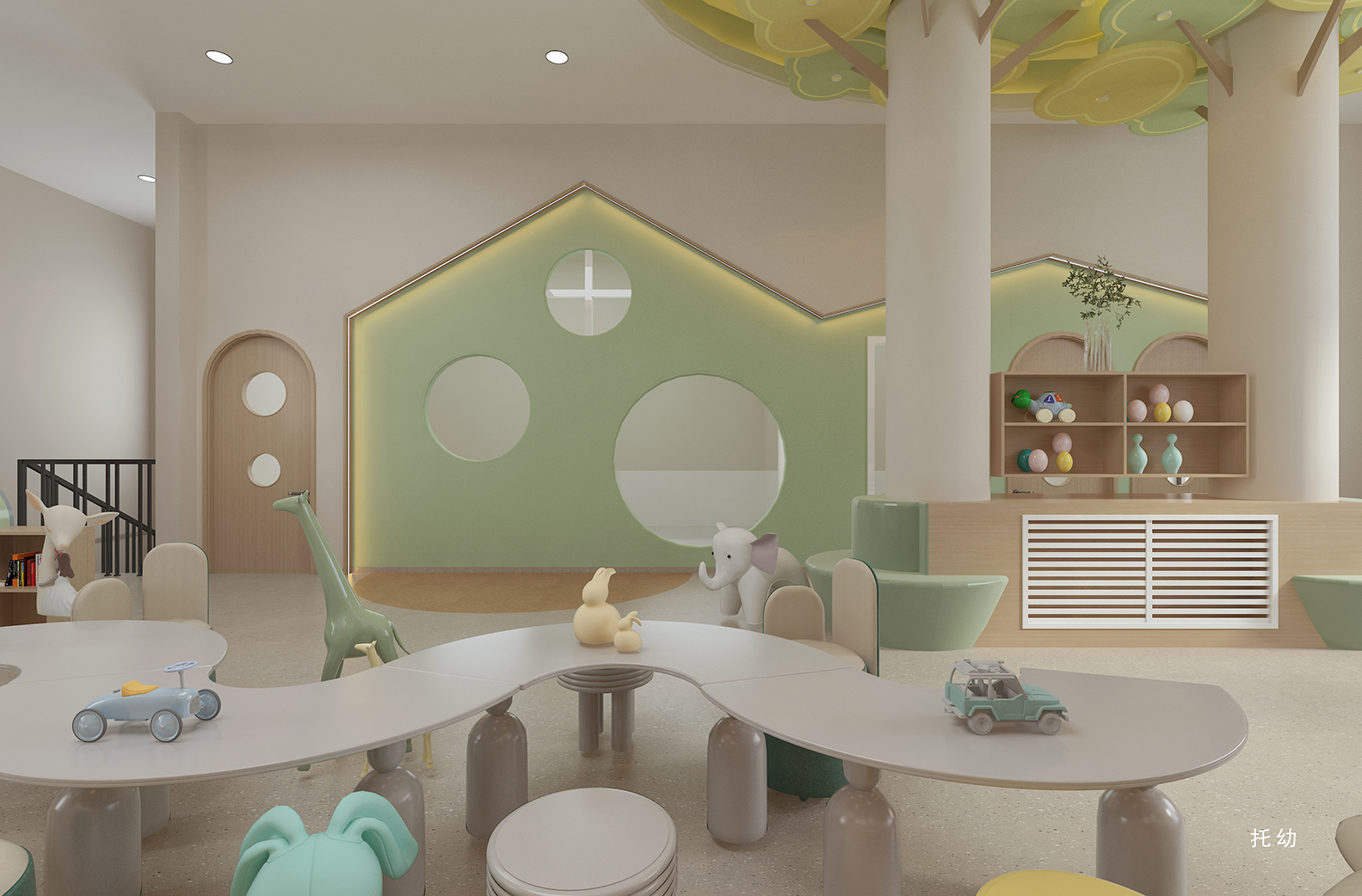 Community Service，Nursery and Child Care Services，New Community Planning and Design，Kindergarten Design，sunset industry，