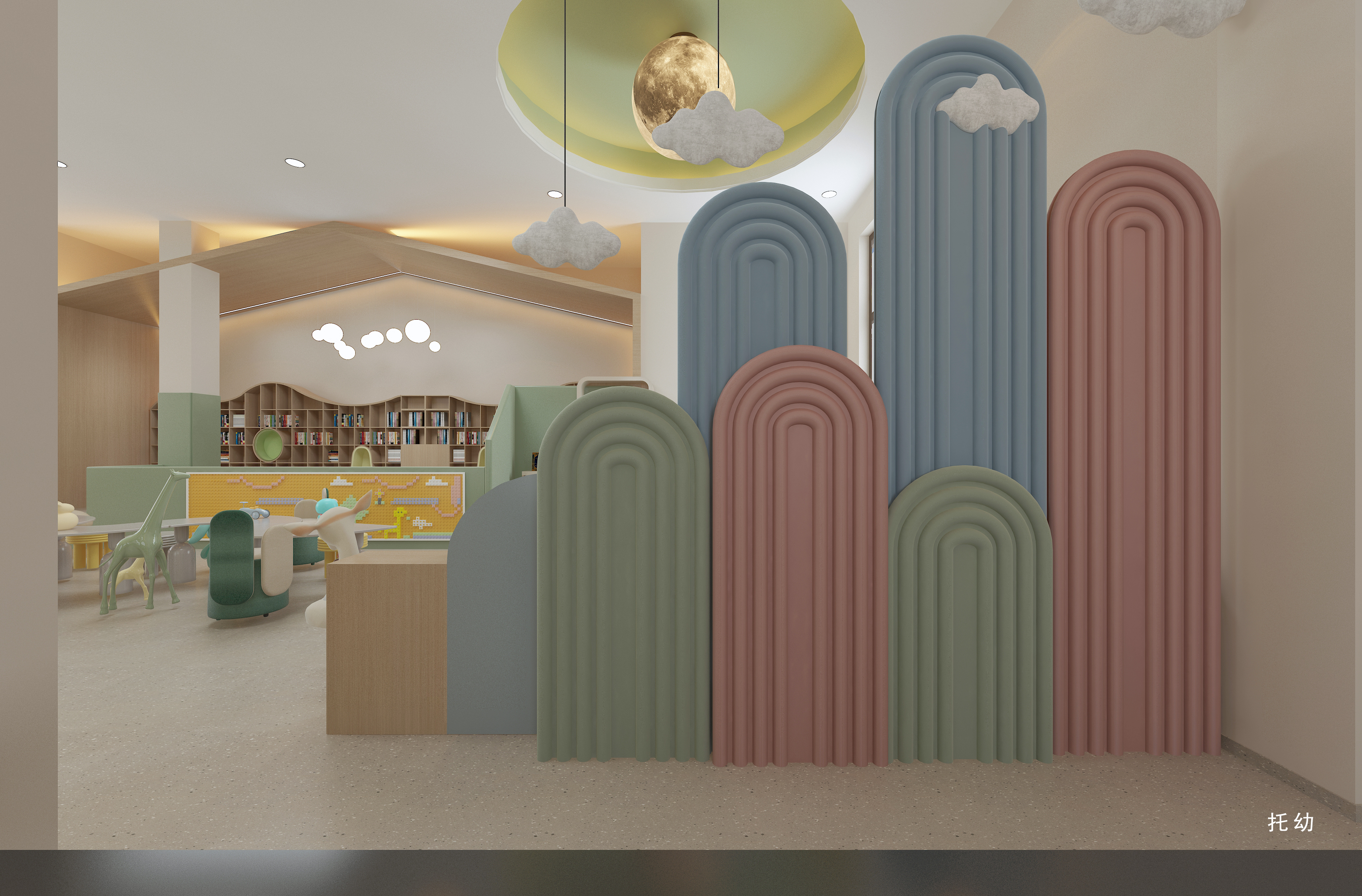 Community Service，Nursery and Child Care Services，New Community Planning and Design，Kindergarten Design，sunset industry，