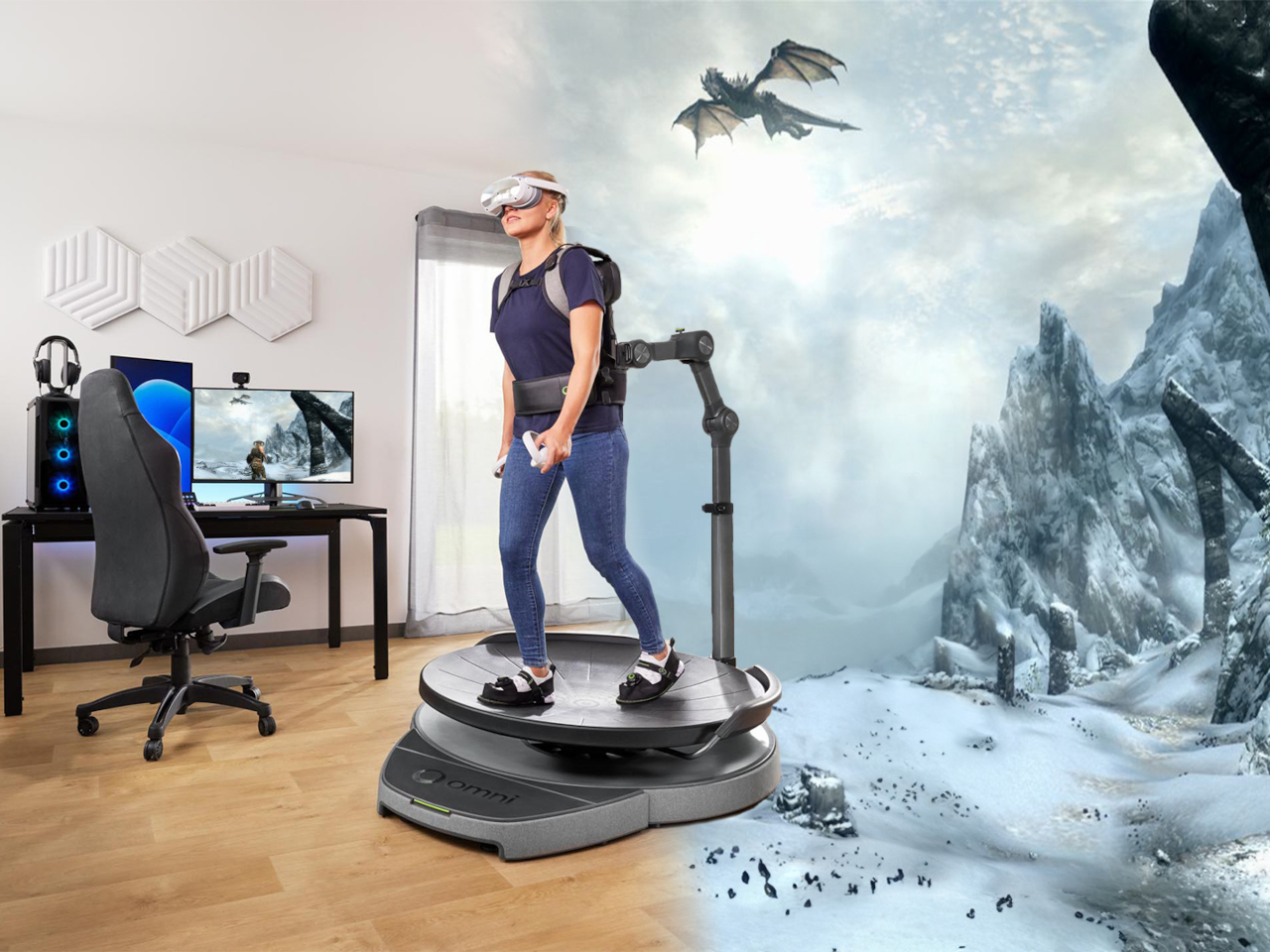 Treadmill，Virtual reality device，Digital，Omni One Core，