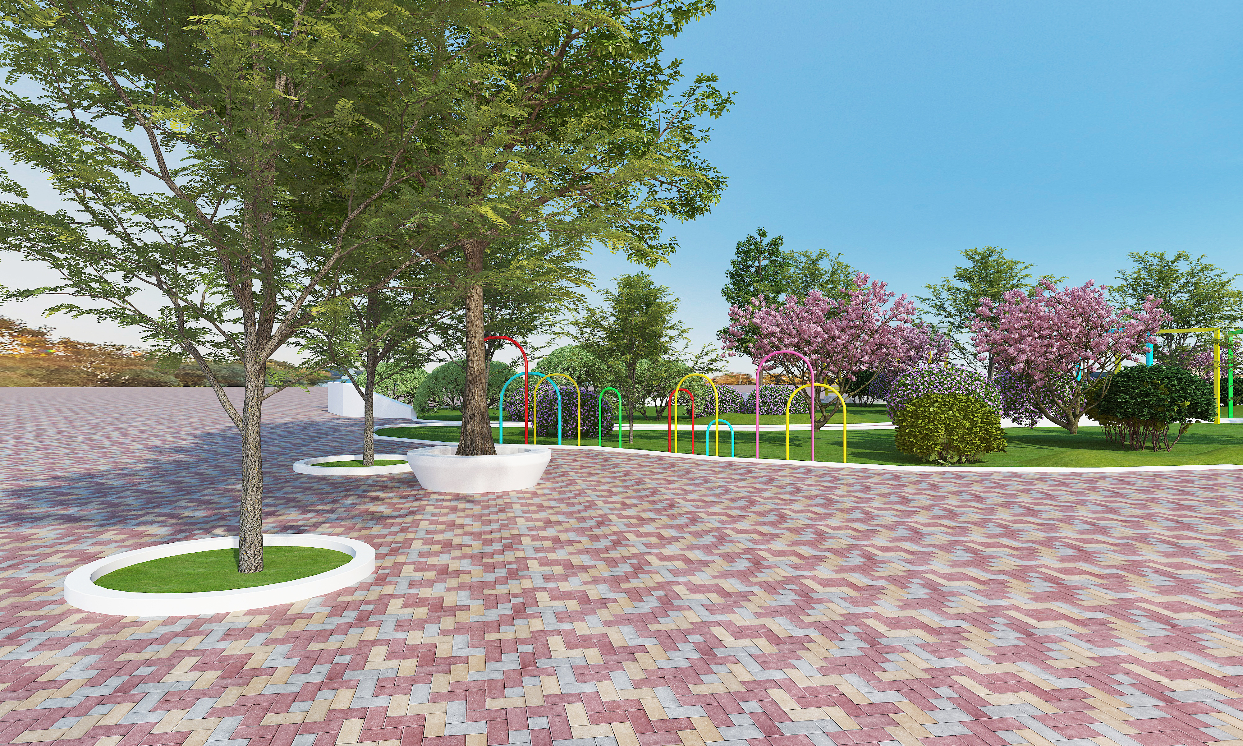 Pocket Park Design，garden design ，greening design，Landscape design，Design effect drawing，