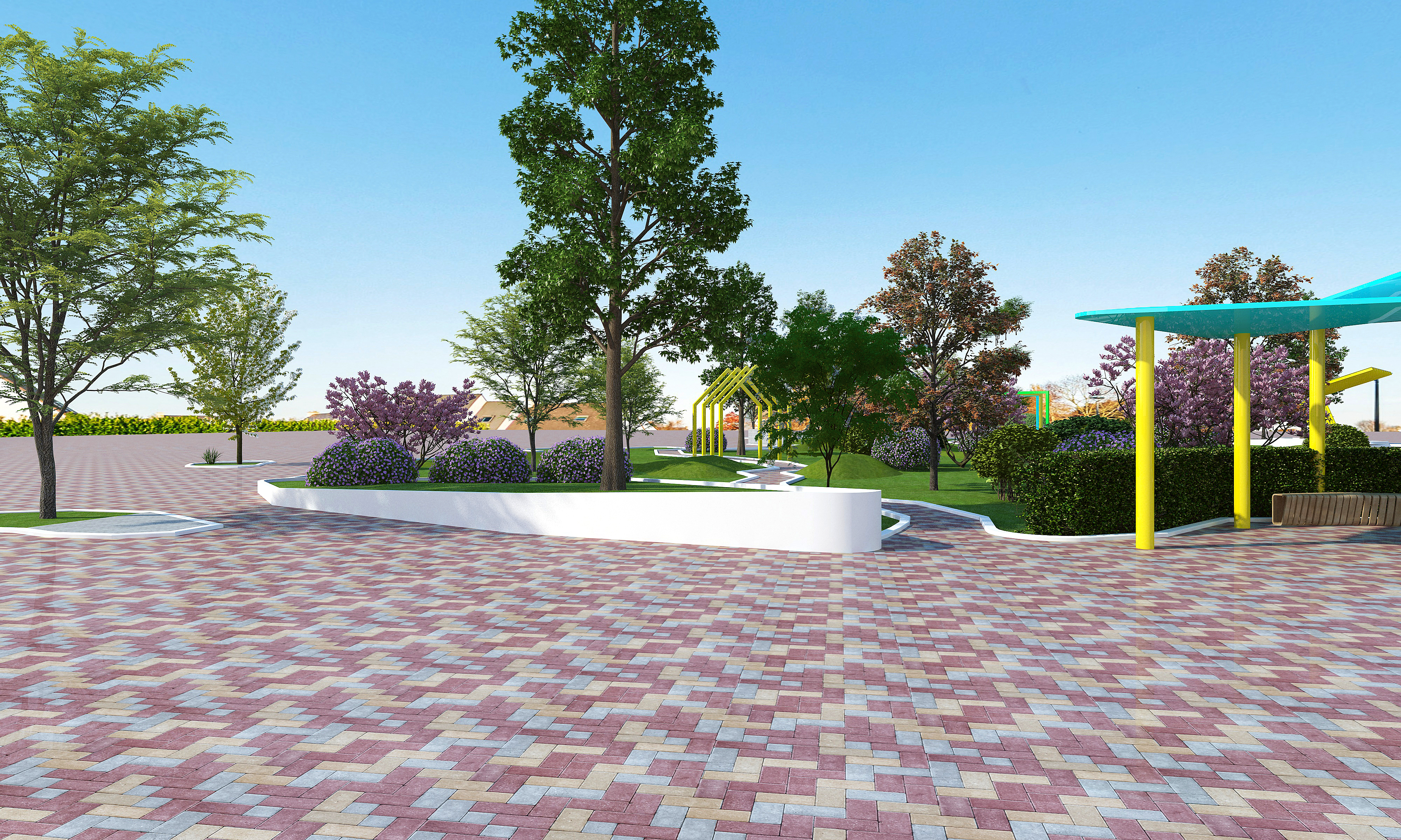 Pocket Park Design，garden design ，greening design，Landscape design，Design effect drawing，