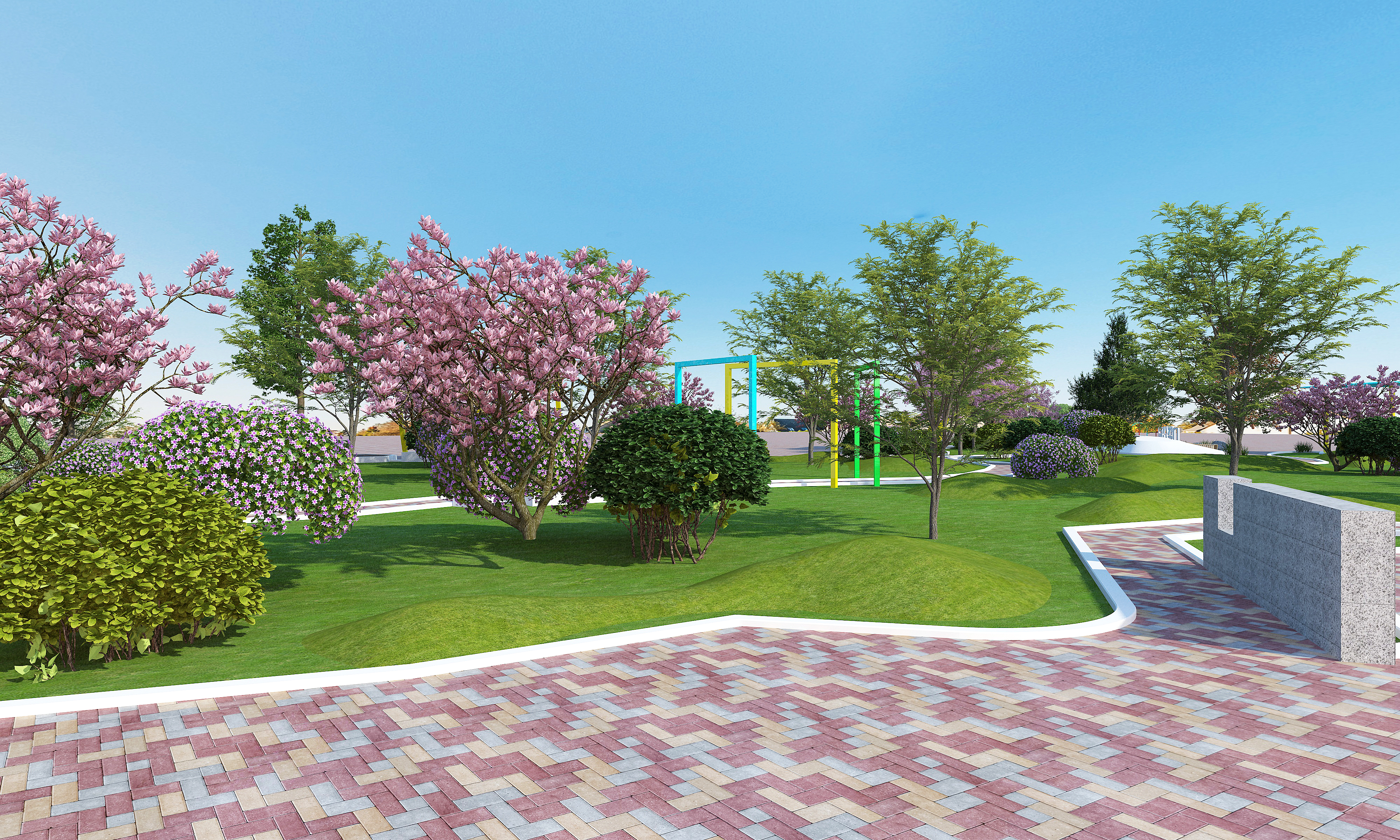 Pocket Park Design，garden design ，greening design，Landscape design，Design effect drawing，