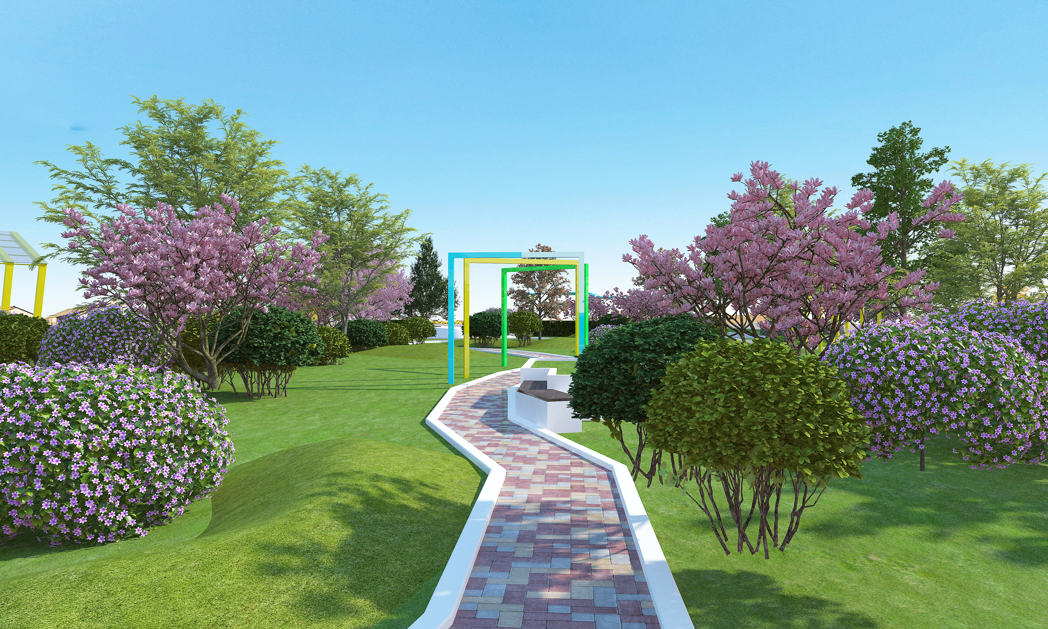 Pocket Park Design，garden design ，greening design，Landscape design，Design effect drawing，
