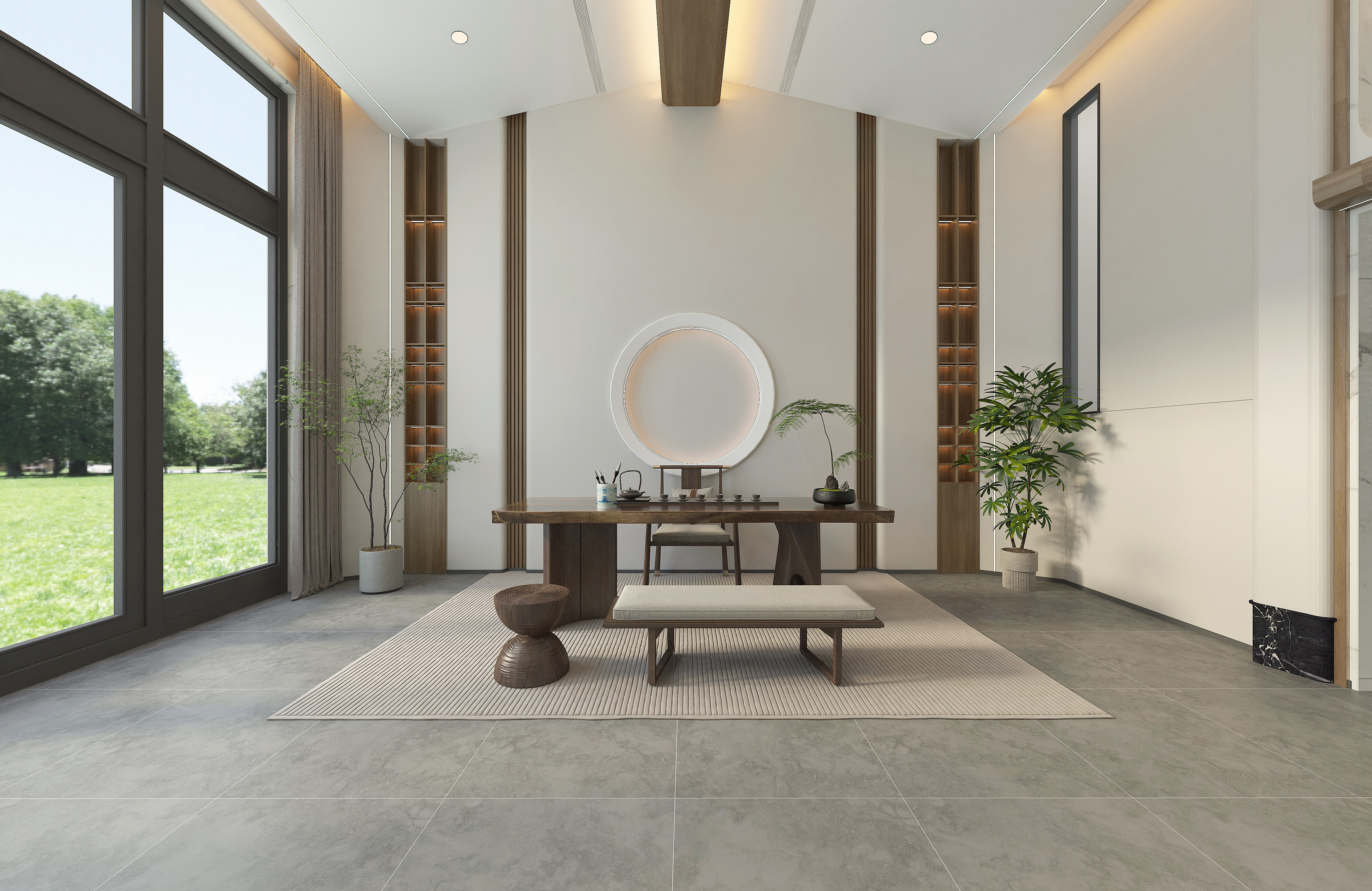 Private clubhouse，Quiet wind，Zen Style，Zen design，Tea Room Design，