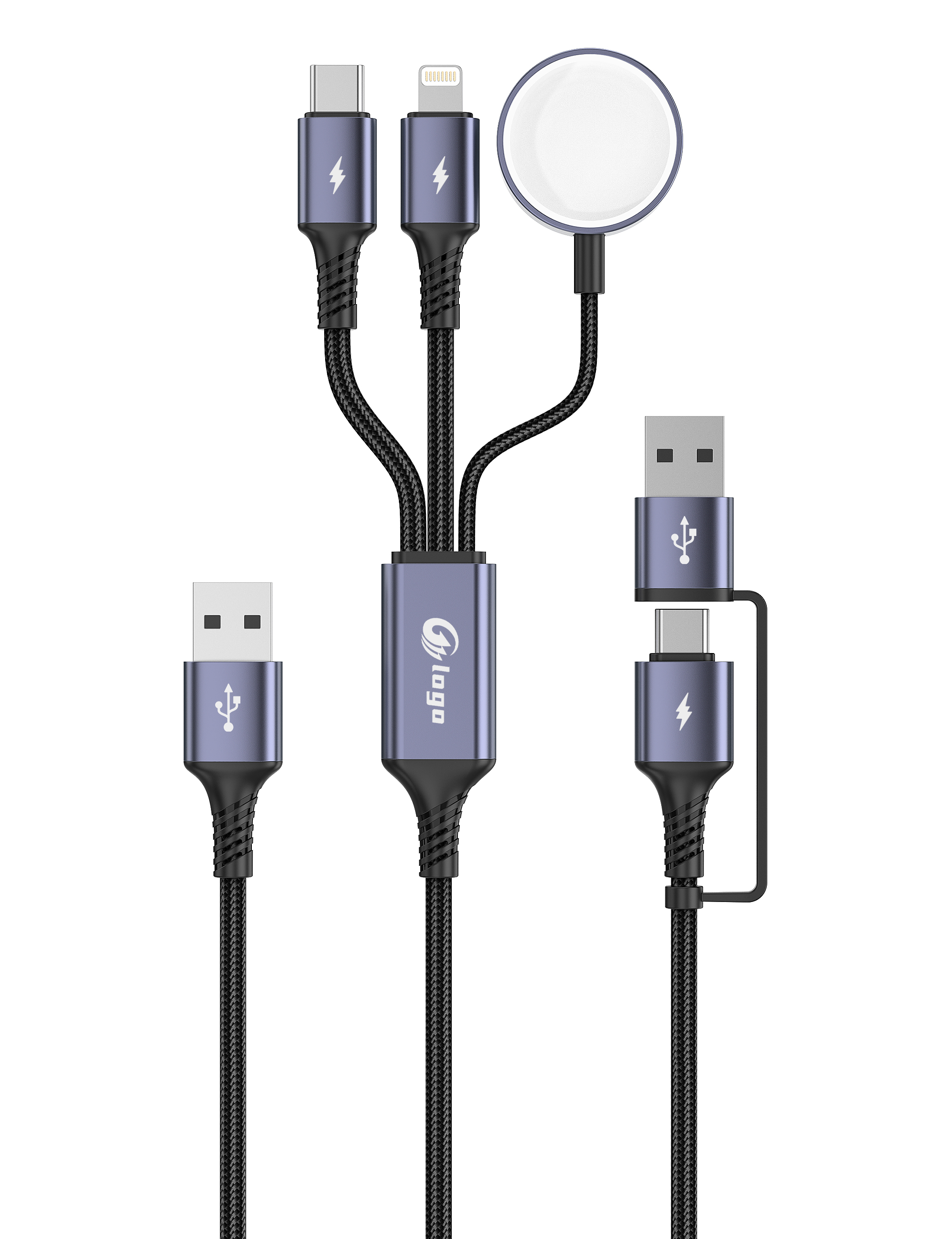 Watch wireless charging，One drag three data cable，