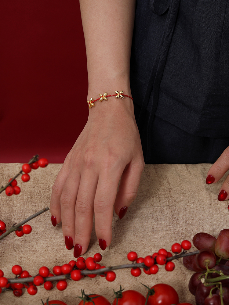 New Year Red Rope，Good moral，New Year gift，Valentine's Day gift，traditional modern，Agate Inlay，Even the pattern of money，Money rolling in，