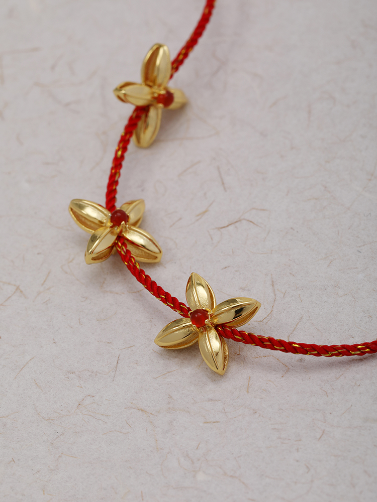 New Year Red Rope，Good moral，New Year gift，Valentine's Day gift，traditional modern，Agate Inlay，Even the pattern of money，Money rolling in，