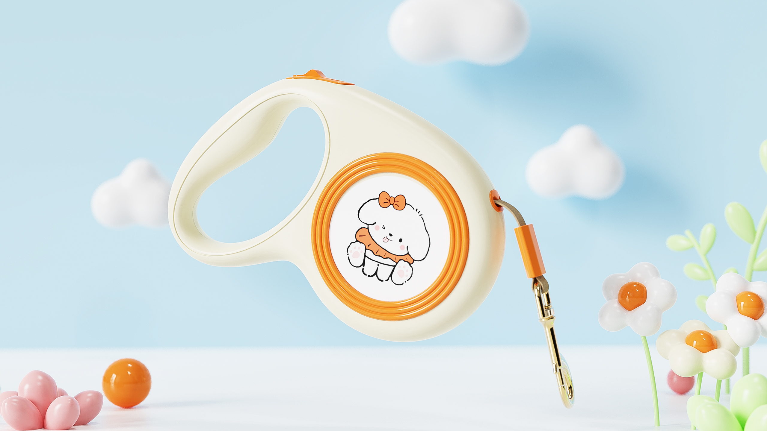 Pet Supplies & Pet，dog retractor，Walking dog leash，product design，industrial design，Structural design，Illustration，Tractor，