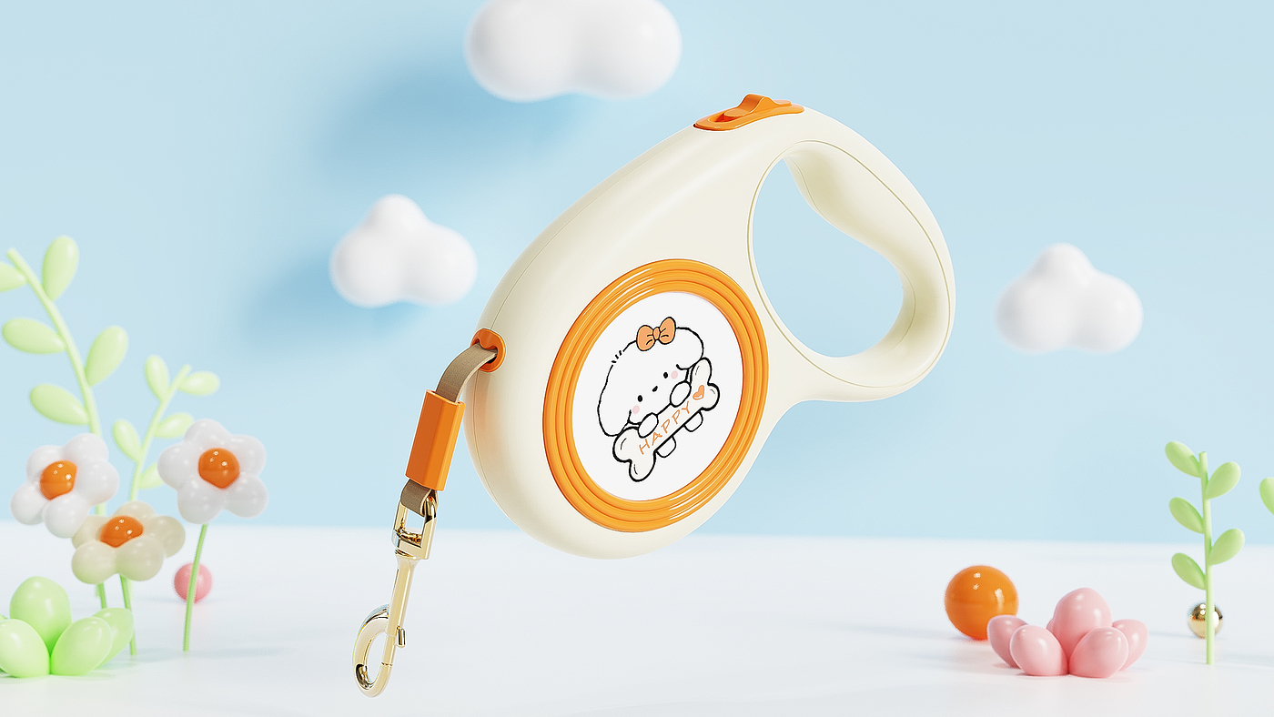 Pet Supplies & Pet，dog retractor，Walking dog leash，product design，industrial design，Structural design，Illustration，Tractor，