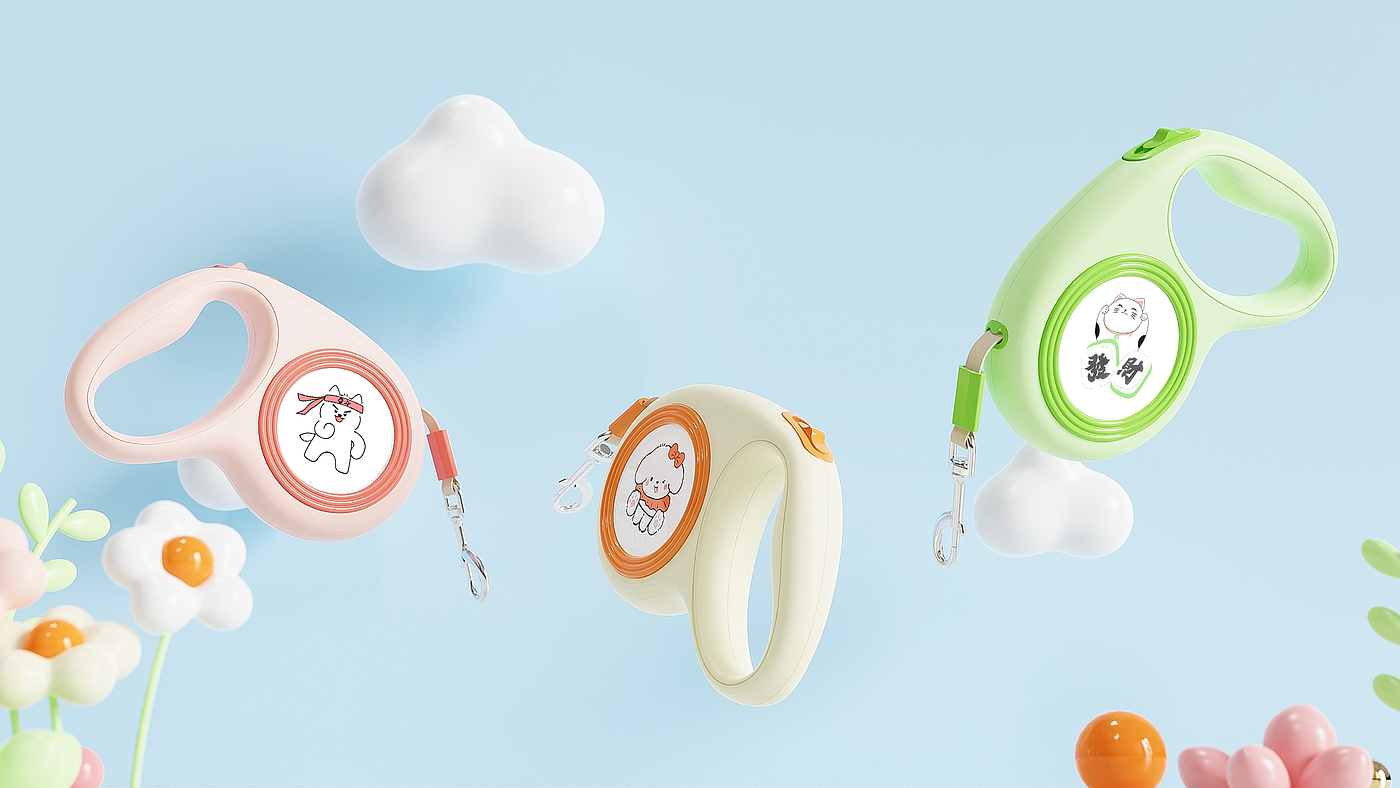 Pet Supplies & Pet，dog retractor，Walking dog leash，product design，industrial design，Structural design，Illustration，Tractor，