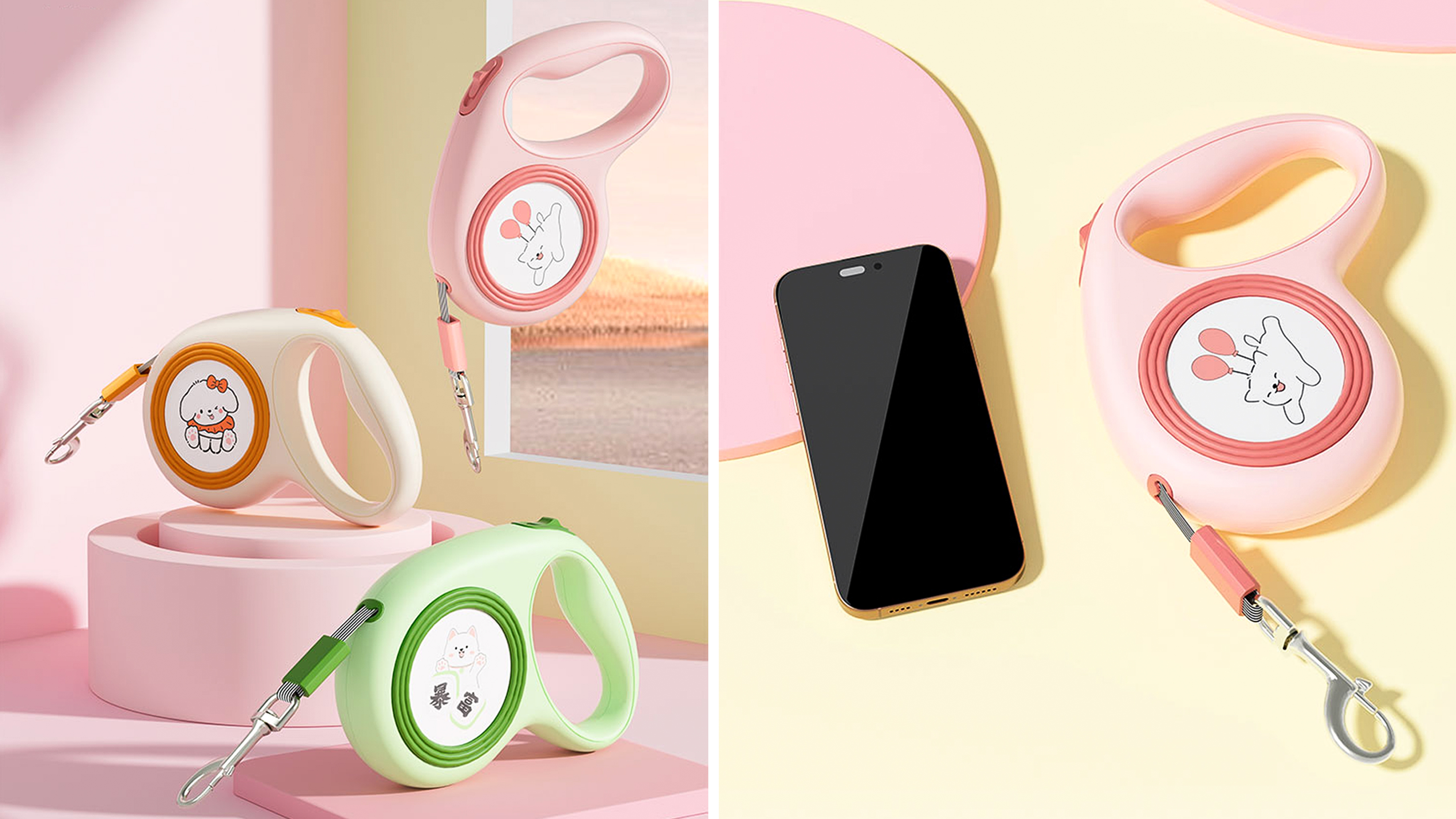 Pet Supplies & Pet，dog retractor，Walking dog leash，product design，industrial design，Structural design，Illustration，Tractor，