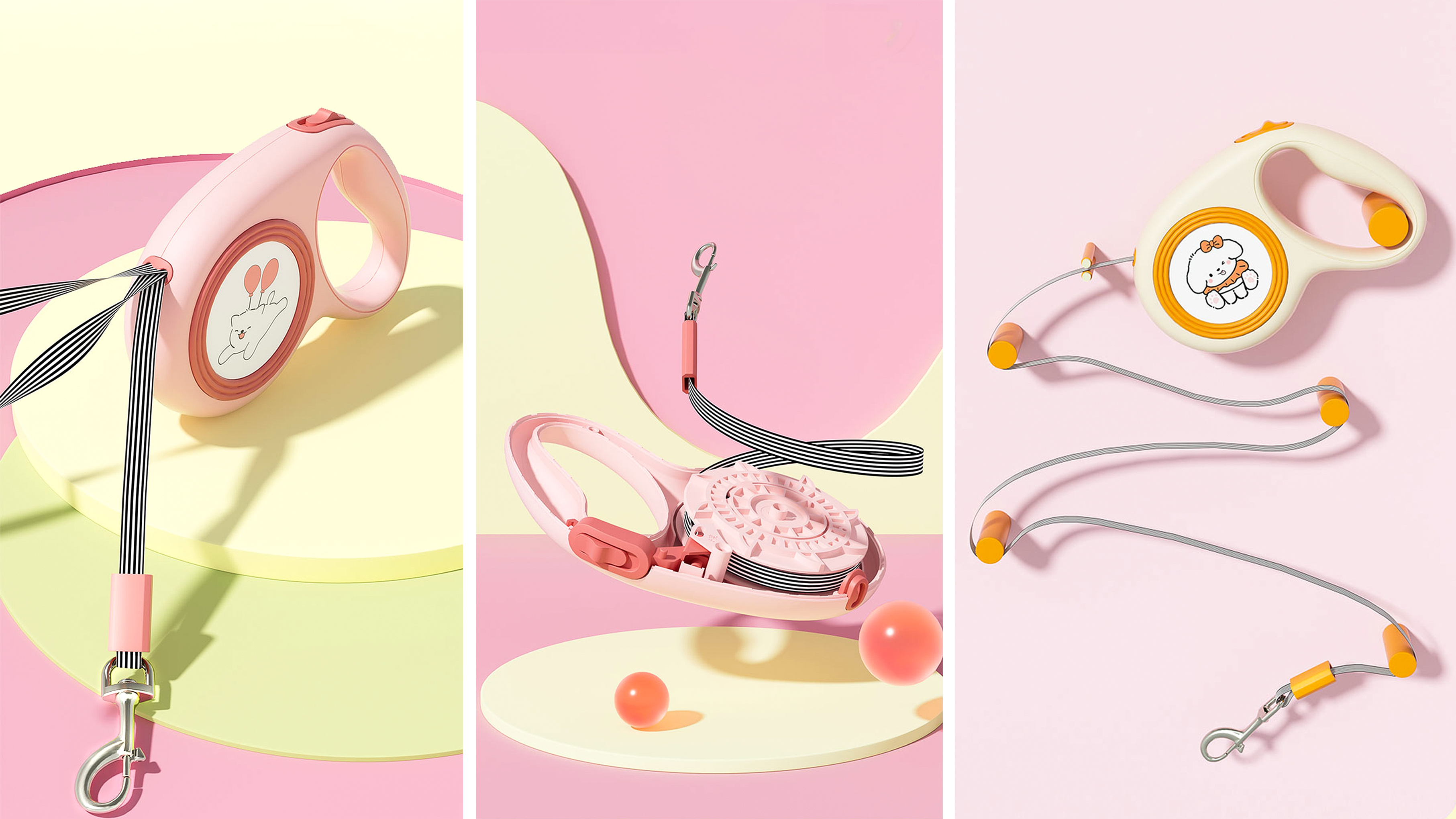 Pet Supplies & Pet，dog retractor，Walking dog leash，product design，industrial design，Structural design，Illustration，Tractor，