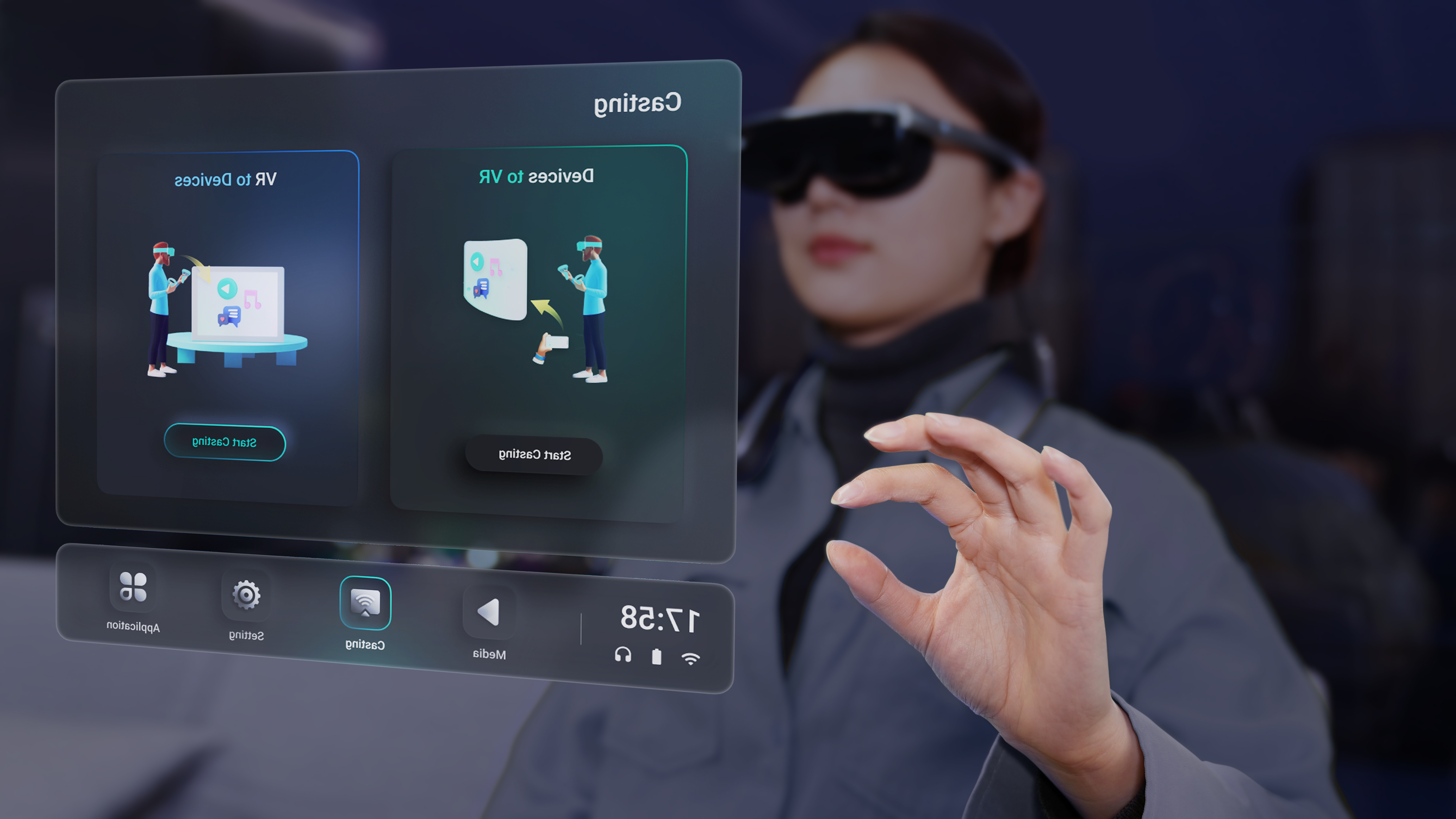 vr，glasses，man-machine，Head wear，screen，