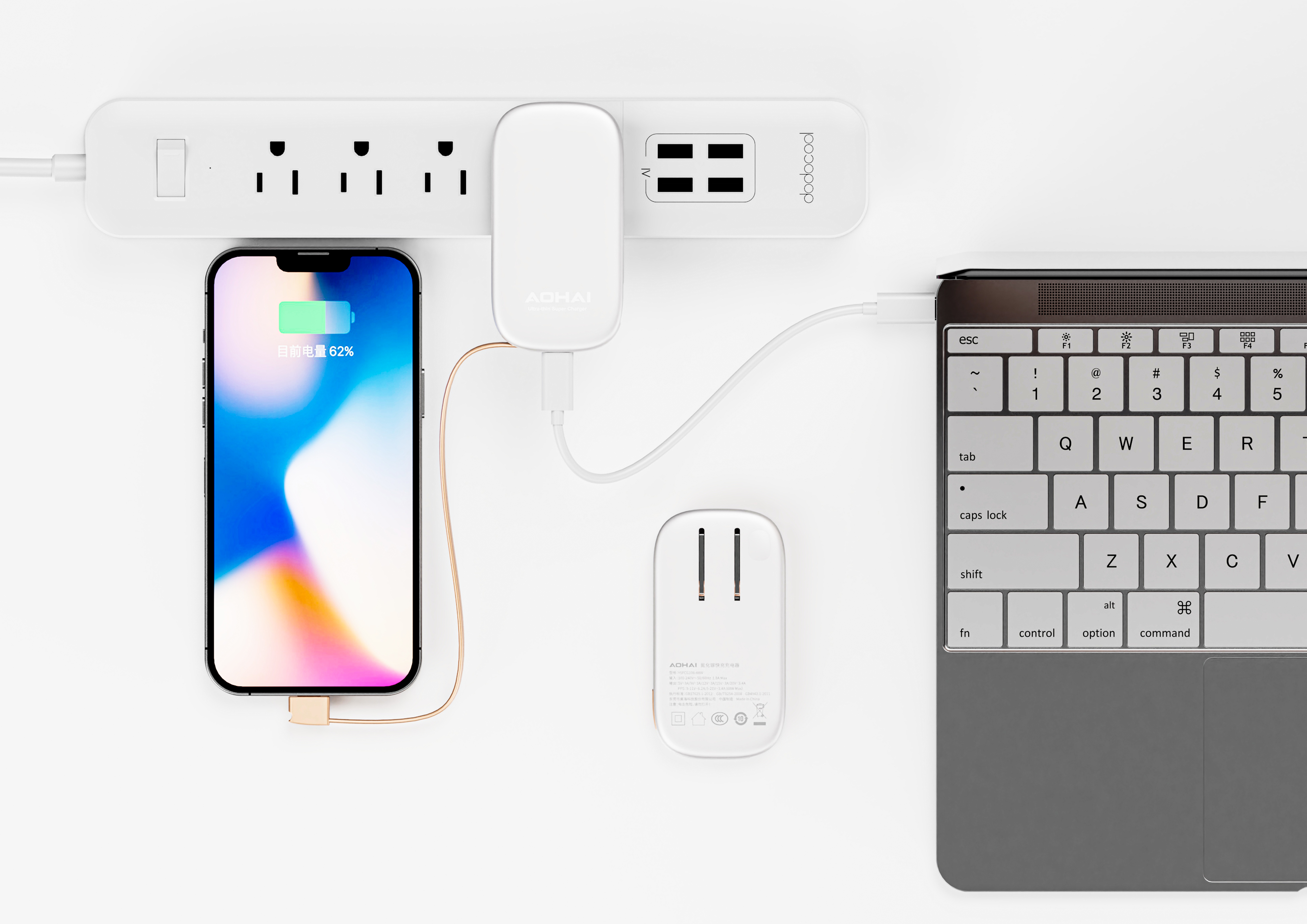 Charger, self-belt cable, ultra-thin，