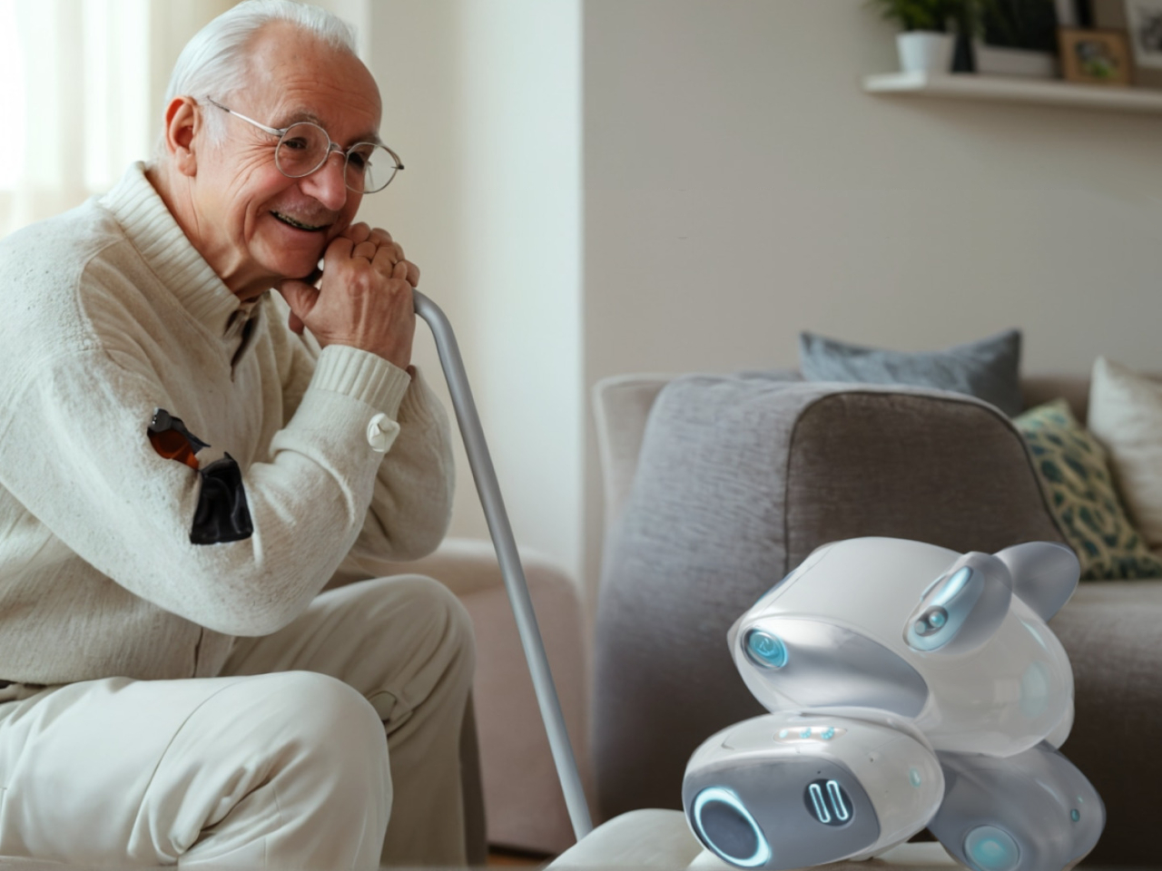 AI robot，emotional support，Care for the Elderly，cute pet，