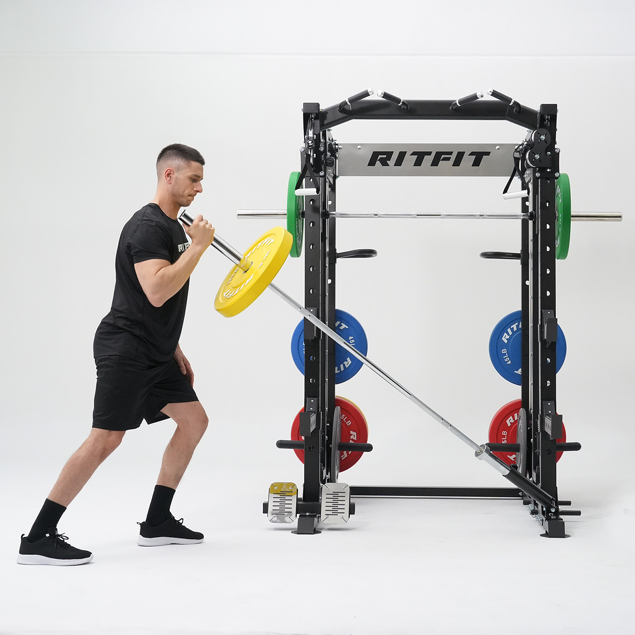 Multifunctional fitness machine，strength training，Space savings，Smith machine，