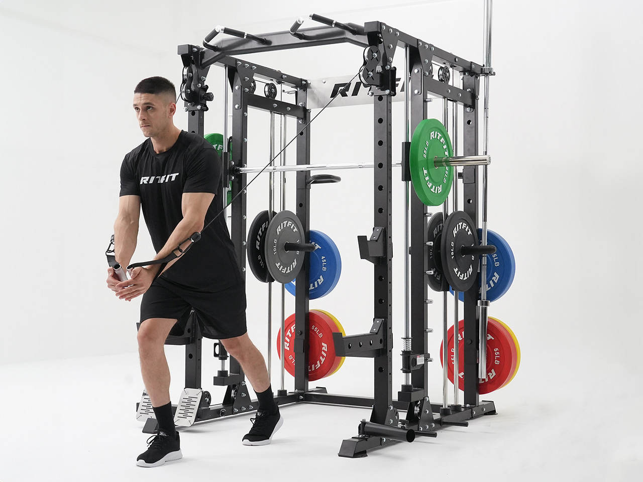 Multifunctional fitness machine，strength training，Space savings，Smith machine，