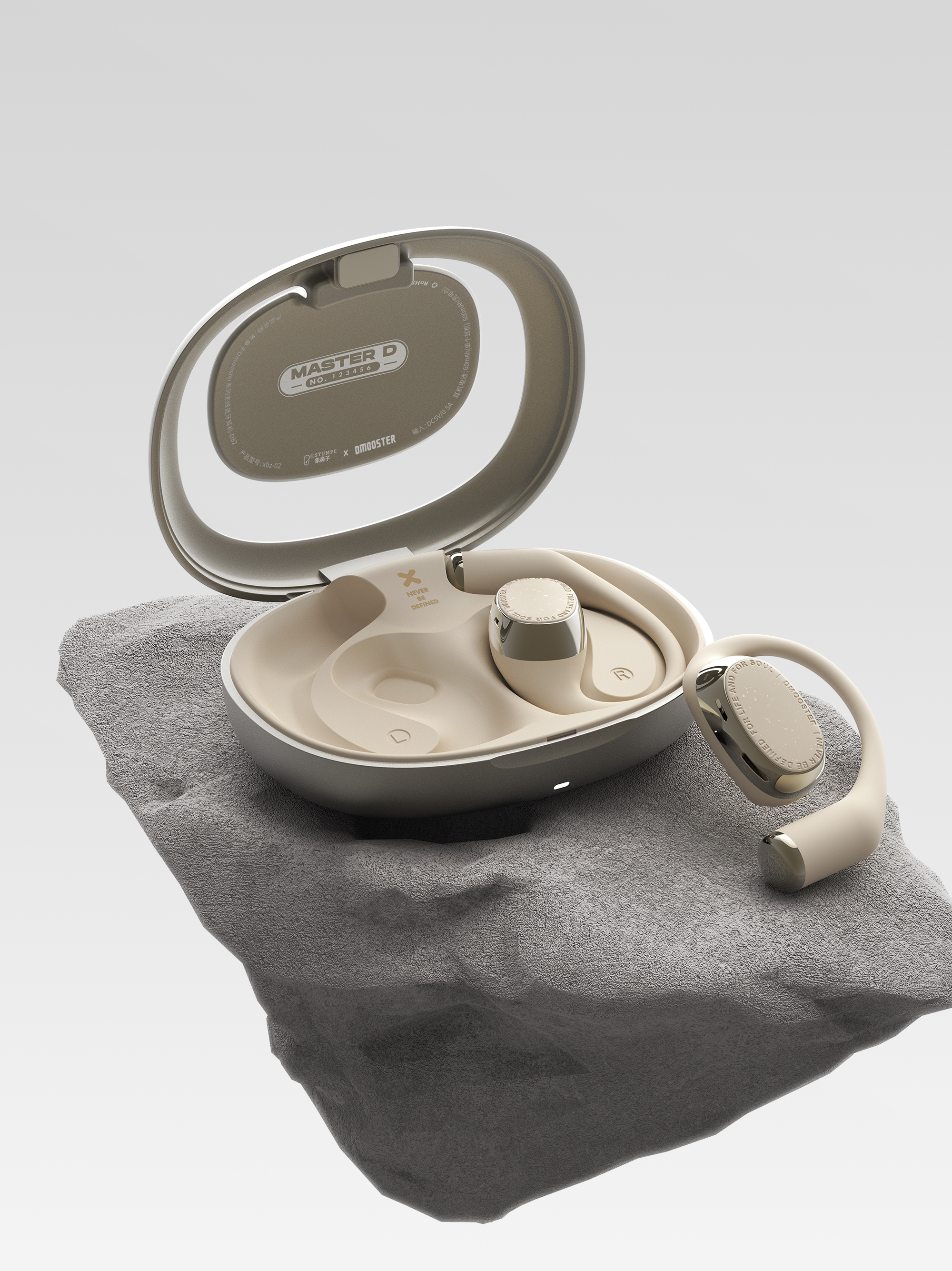 Big Monster，dmooster，Bluetooth headset，Sports headset，industrial design，Render，headset，brand，