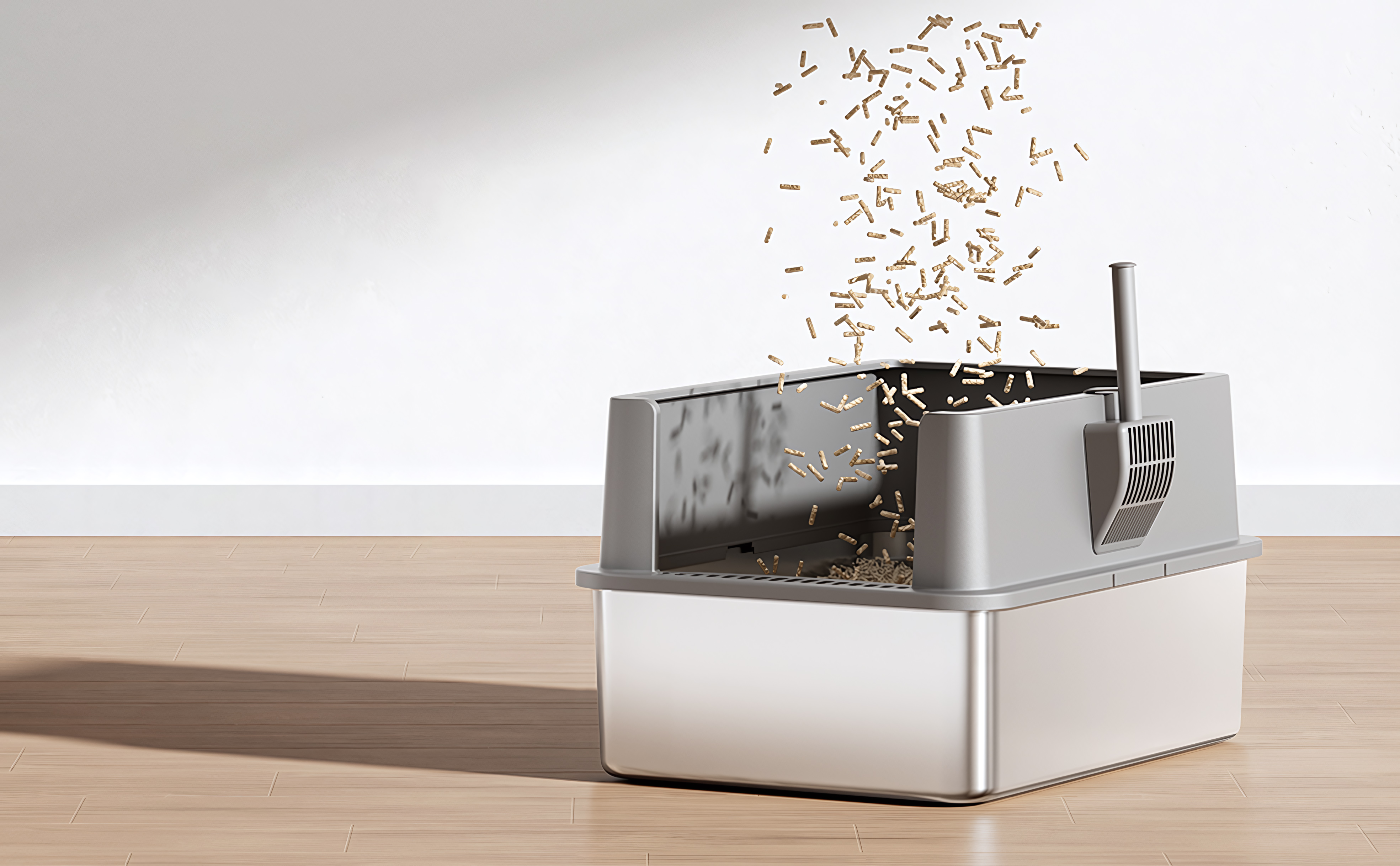 Cat litter box, metal litter box, pet supplies, cat toys，