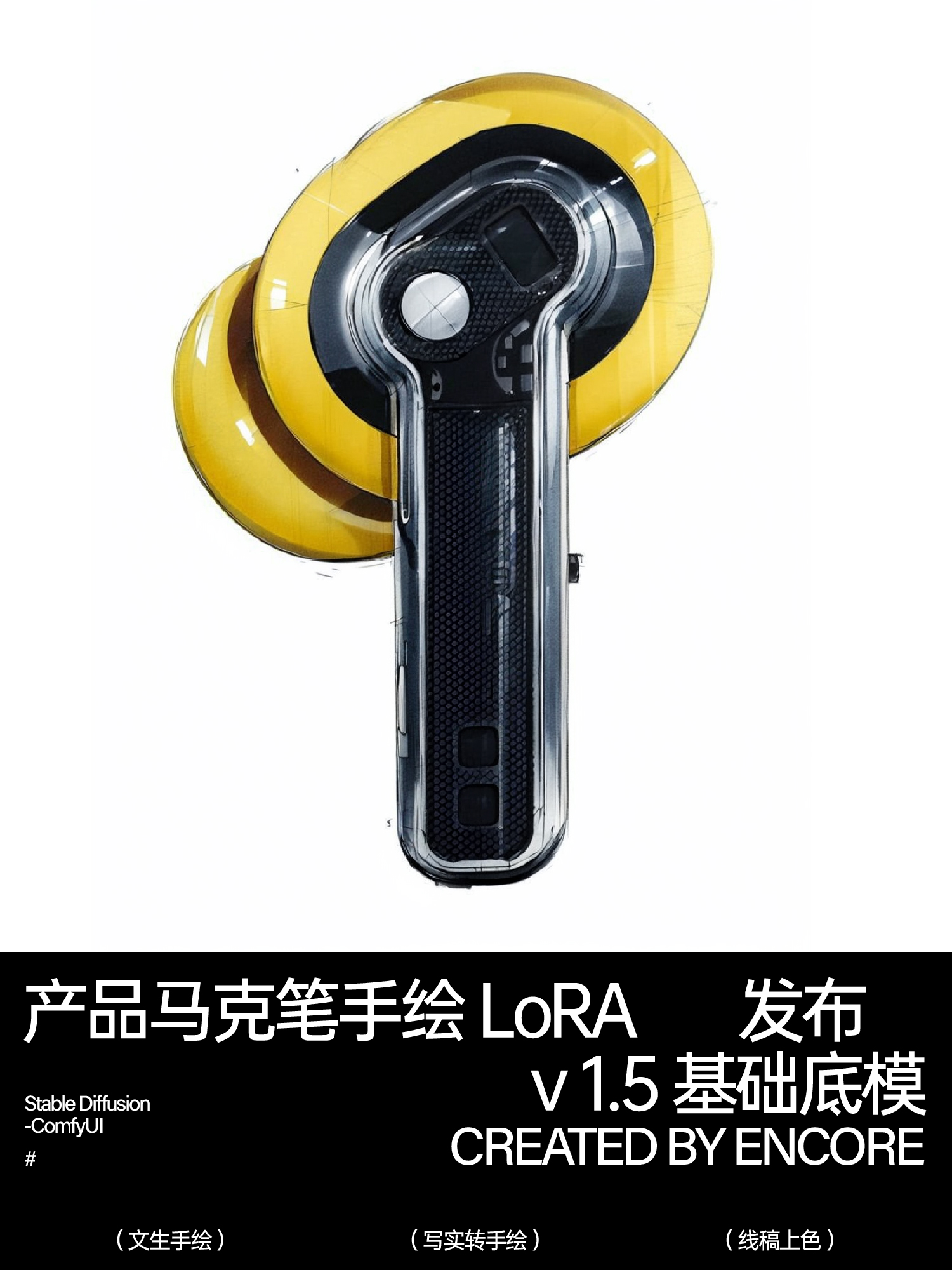 Hand drawn，sketch，industrial design，product design，Hand drawn for postgraduate entrance examination，marker pen，AIGC，LORA，