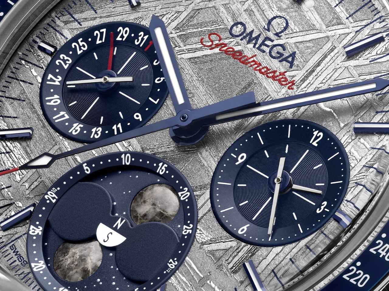 Moon phase function，omega，Meteor dial，Wristwatch，Precise timing，