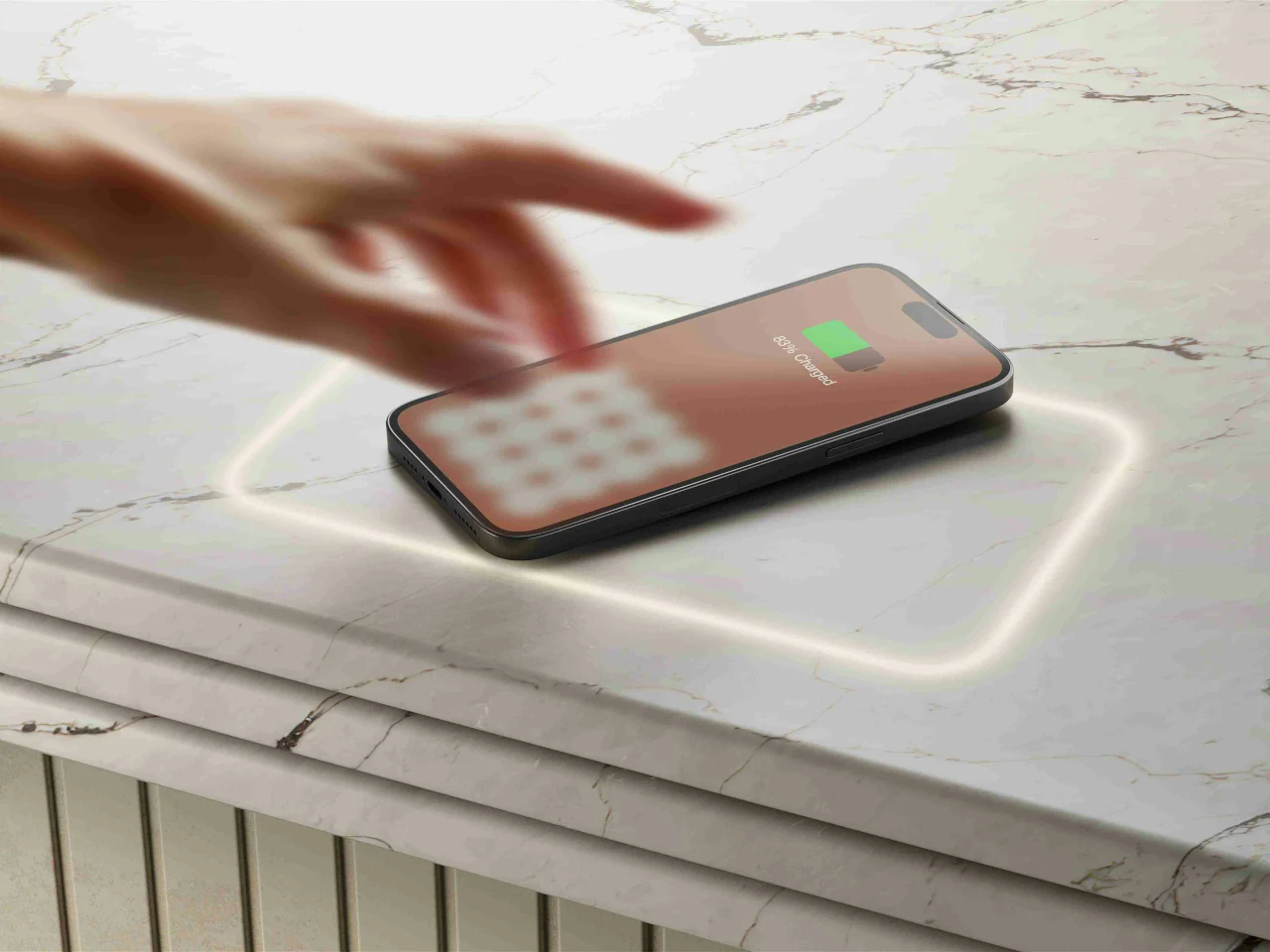 Charging station，Wireless technology，Marble，scene，