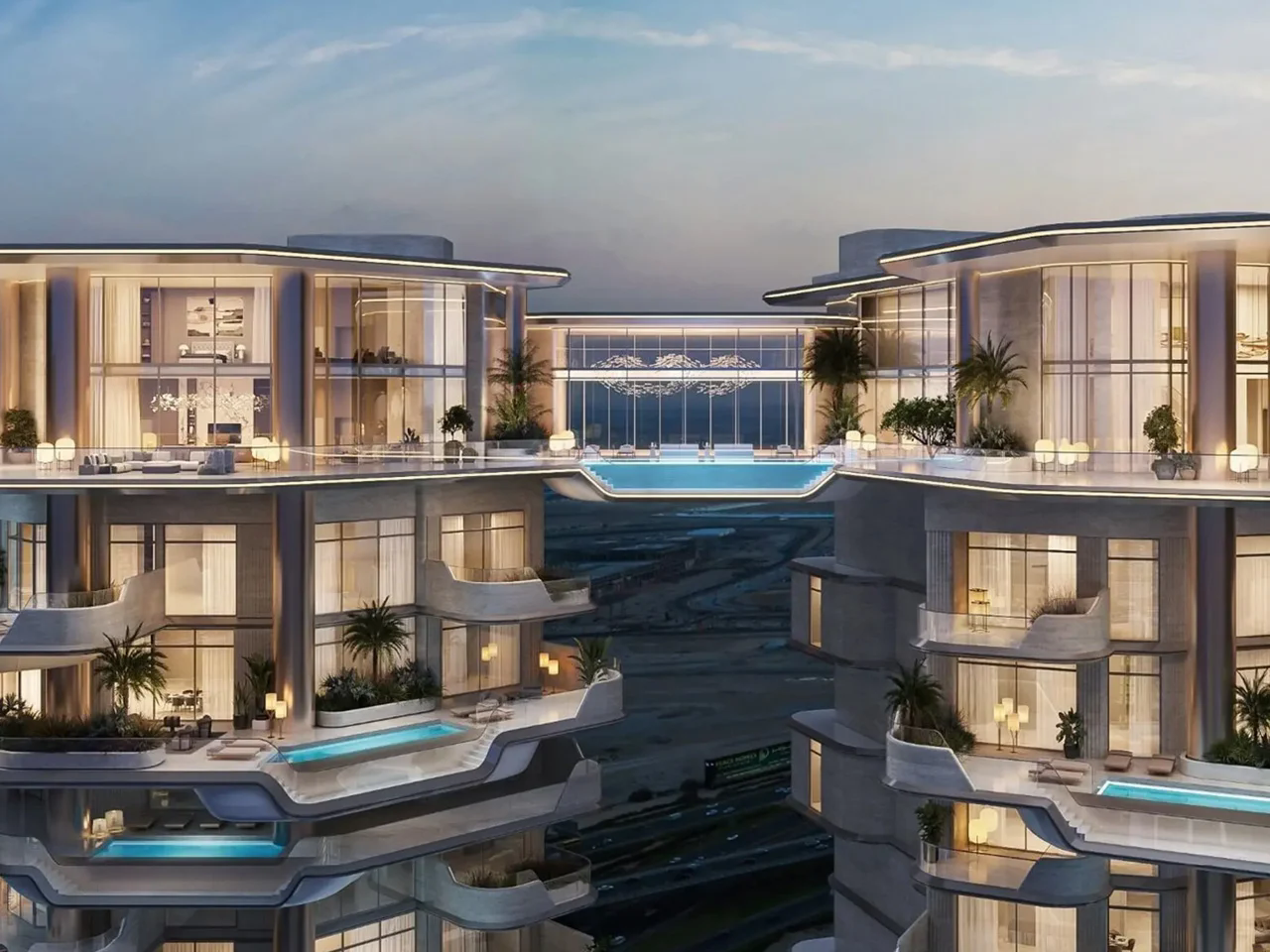 Dubai，Business Bay，Luxury Residence，waterfall，