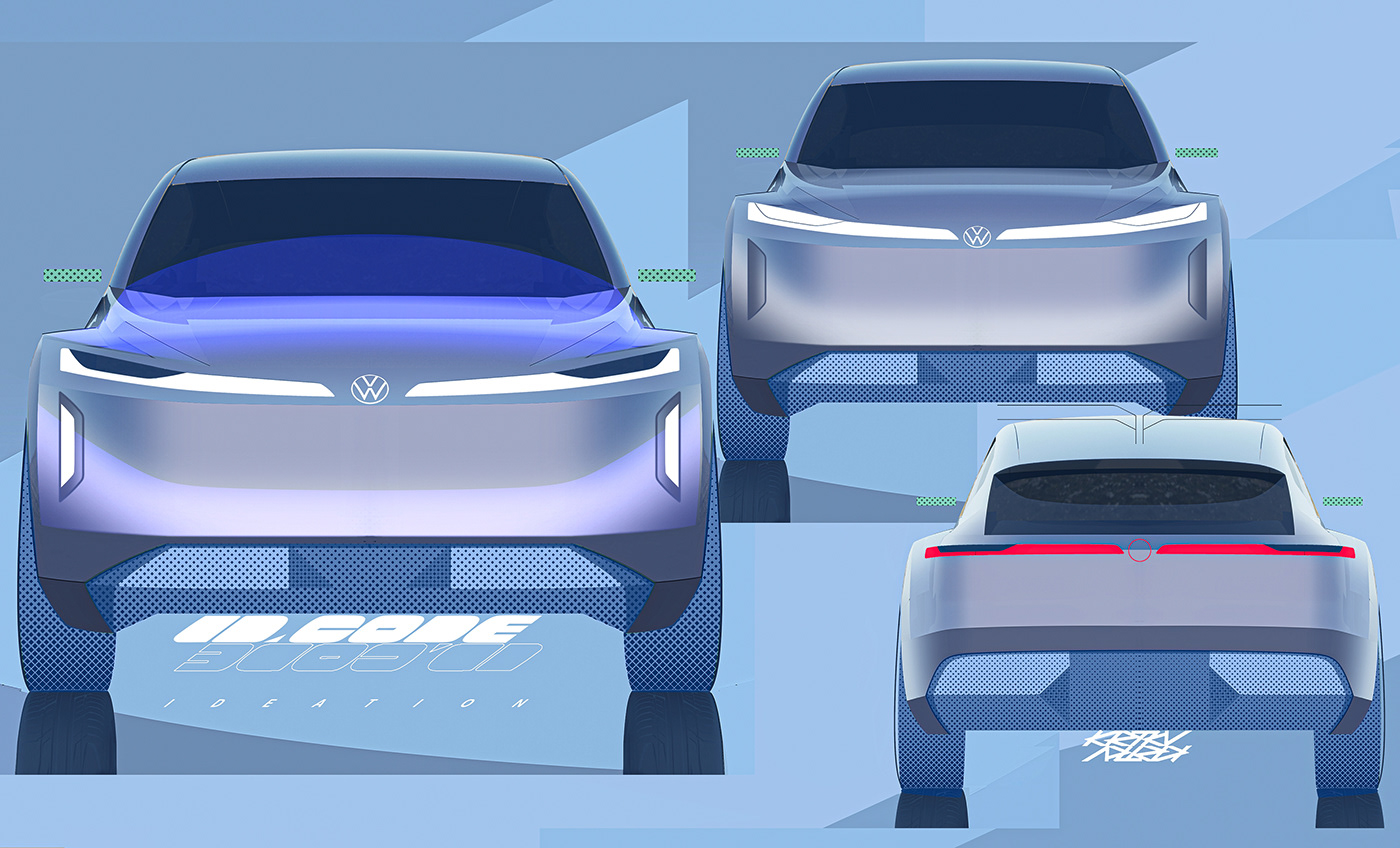 automobile，vehicle，Volkswagen ID. CODE，conceptual design，