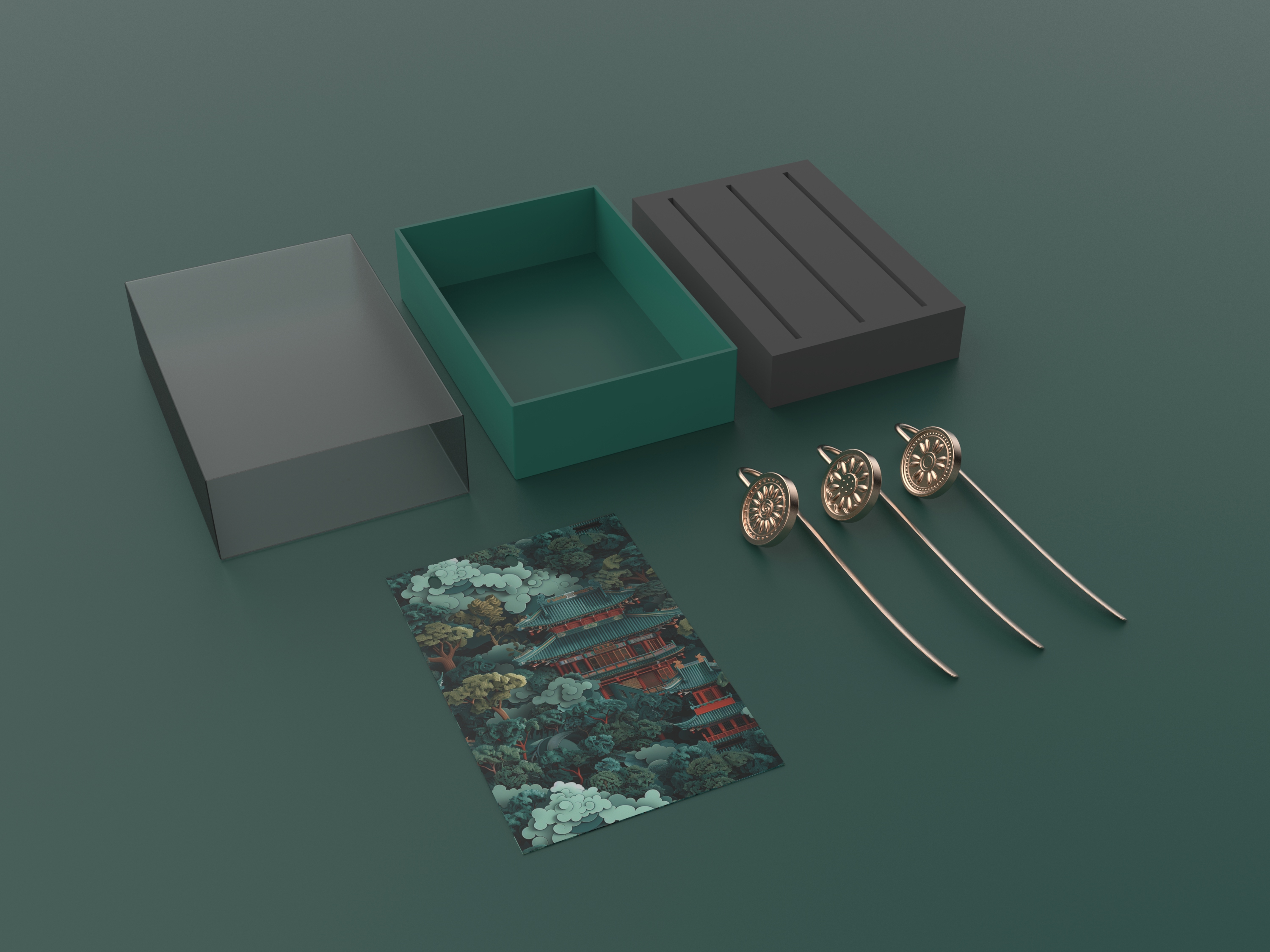 Cultural and creative design，bookmark，product design，Stationery design，Chest Pattern，Chinese style design，