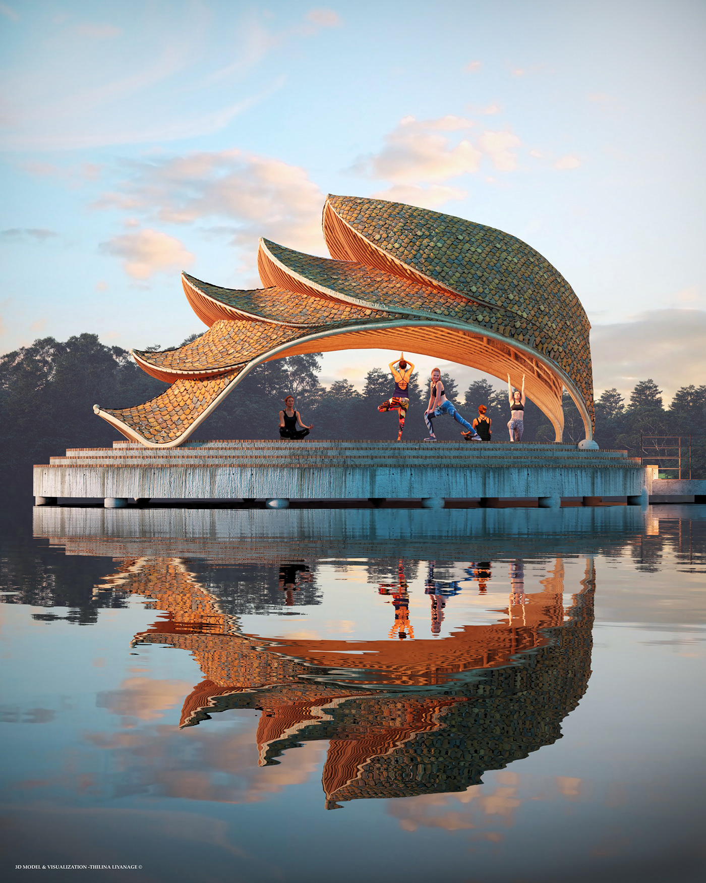 by the lake，Yoga，Shala，relax，