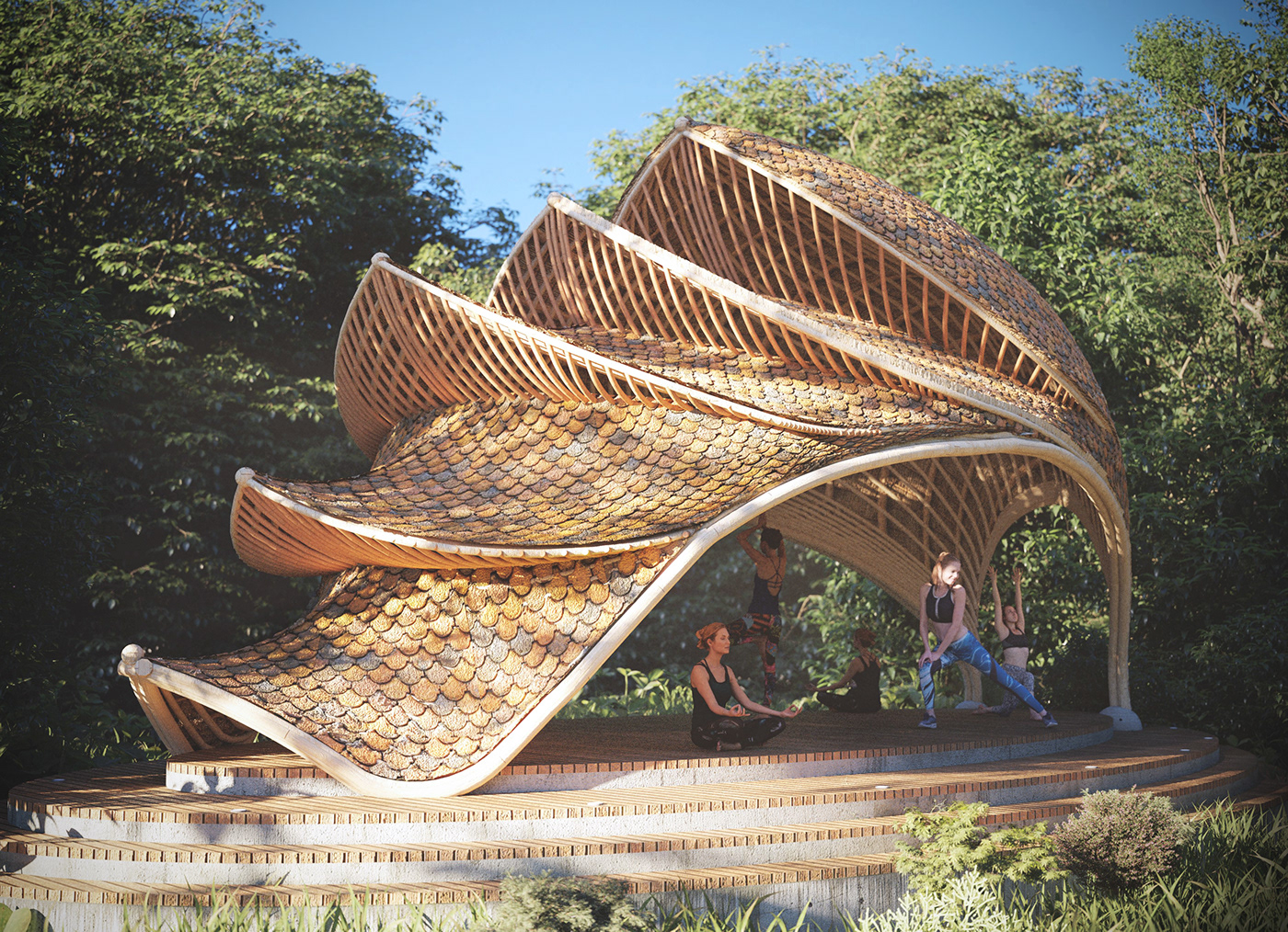 by the lake，Yoga，Shala，relax，