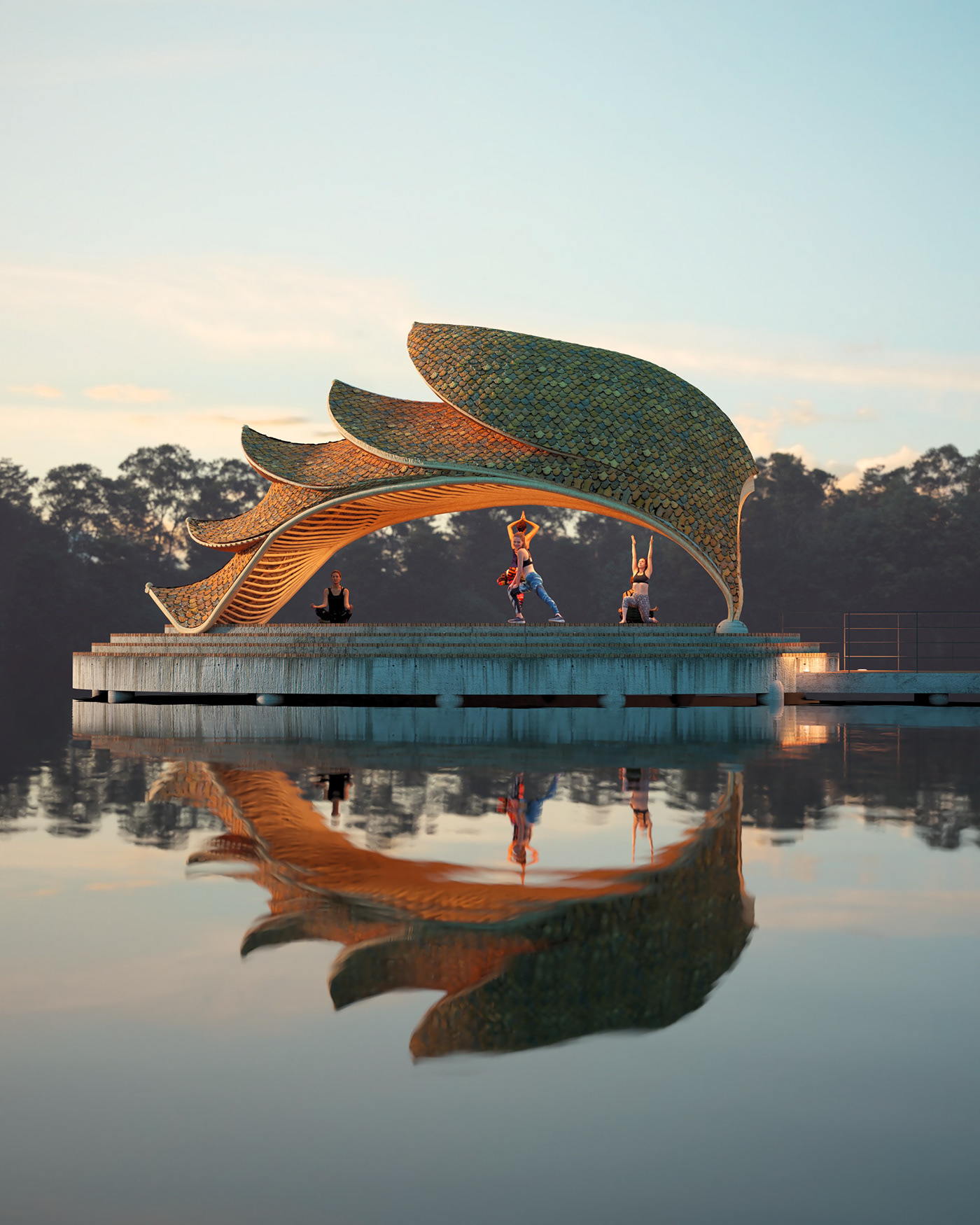 by the lake，Yoga，Shala，relax，