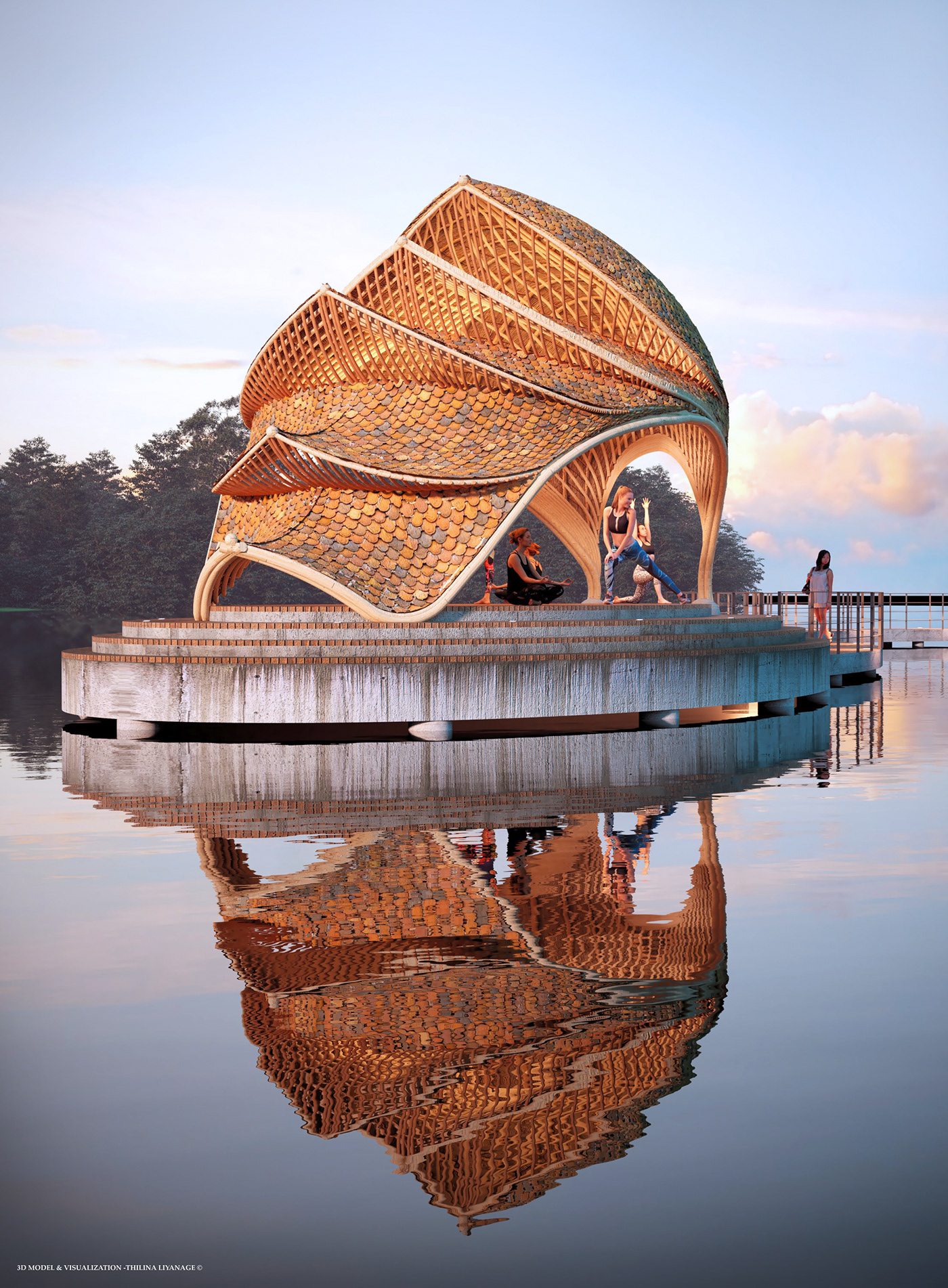by the lake，Yoga，Shala，relax，