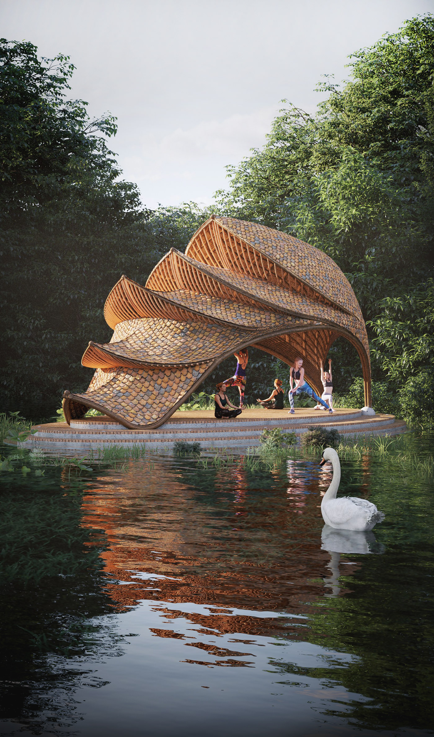 by the lake，Yoga，Shala，relax，