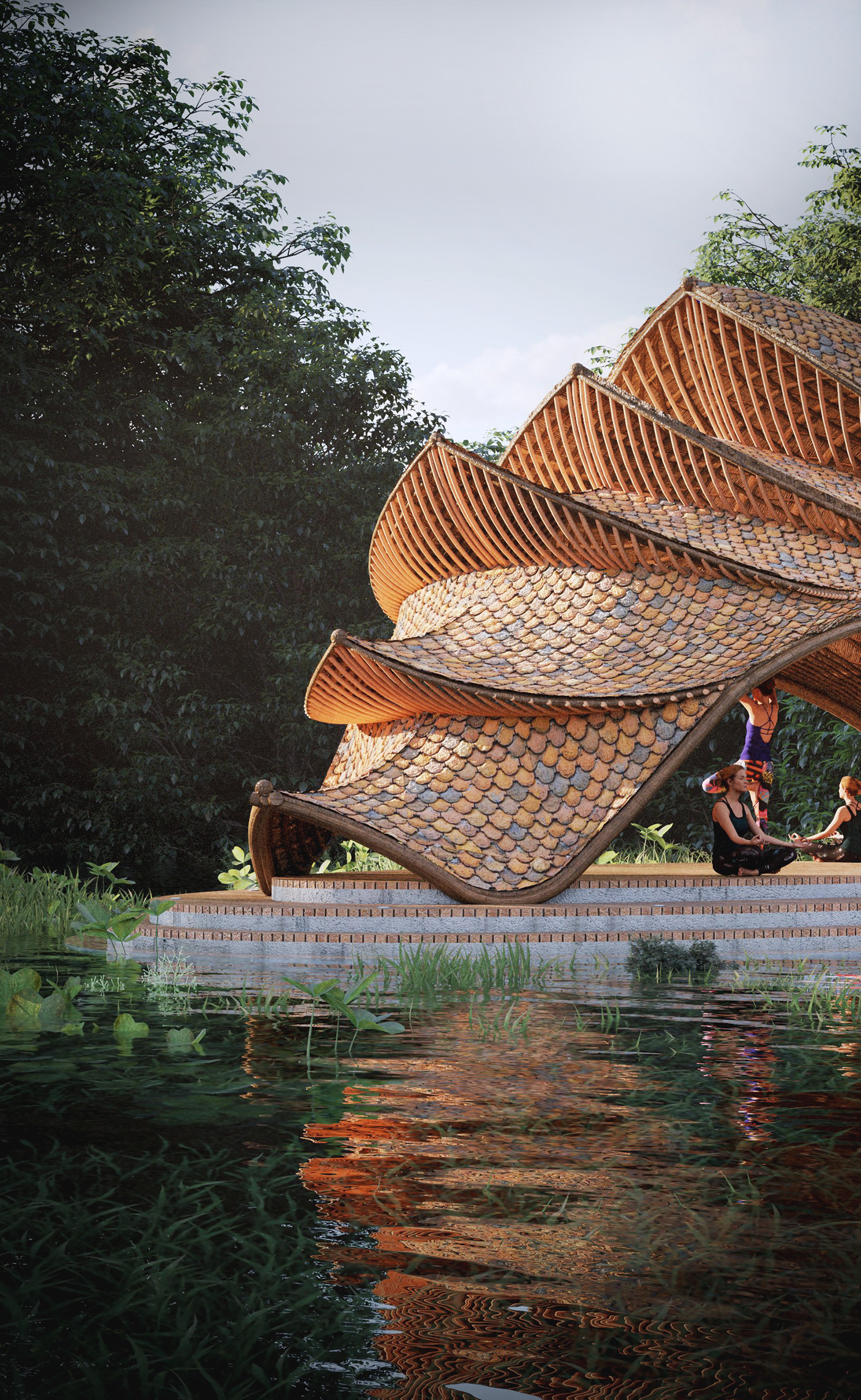 by the lake，Yoga，Shala，relax，