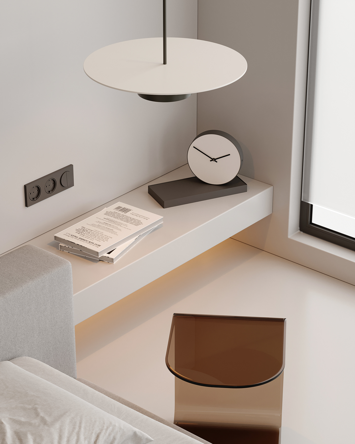 bedroom，white，Modern furniture，