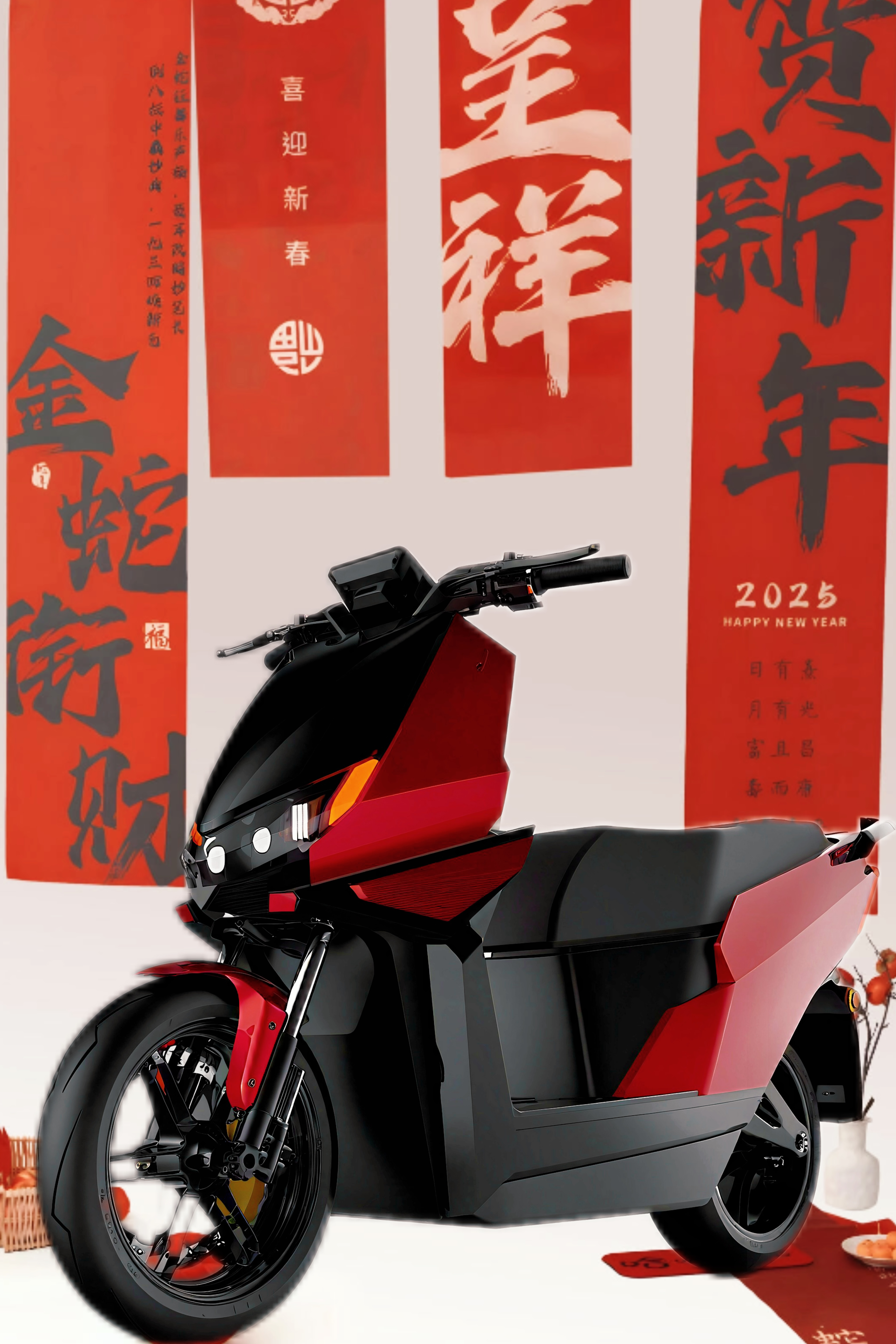 Electric motorcycle，Happy New Year，hair hair hair，Electric vehicle design，Rendering Design，