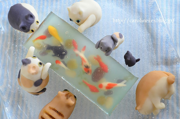 Creative cake，Cake making，Character design，Colorful，Rich colors，Children's snacks，Snack making，Biscuit design，Bionics Design ，jelly，Kitty，Bionic cat，Star element，