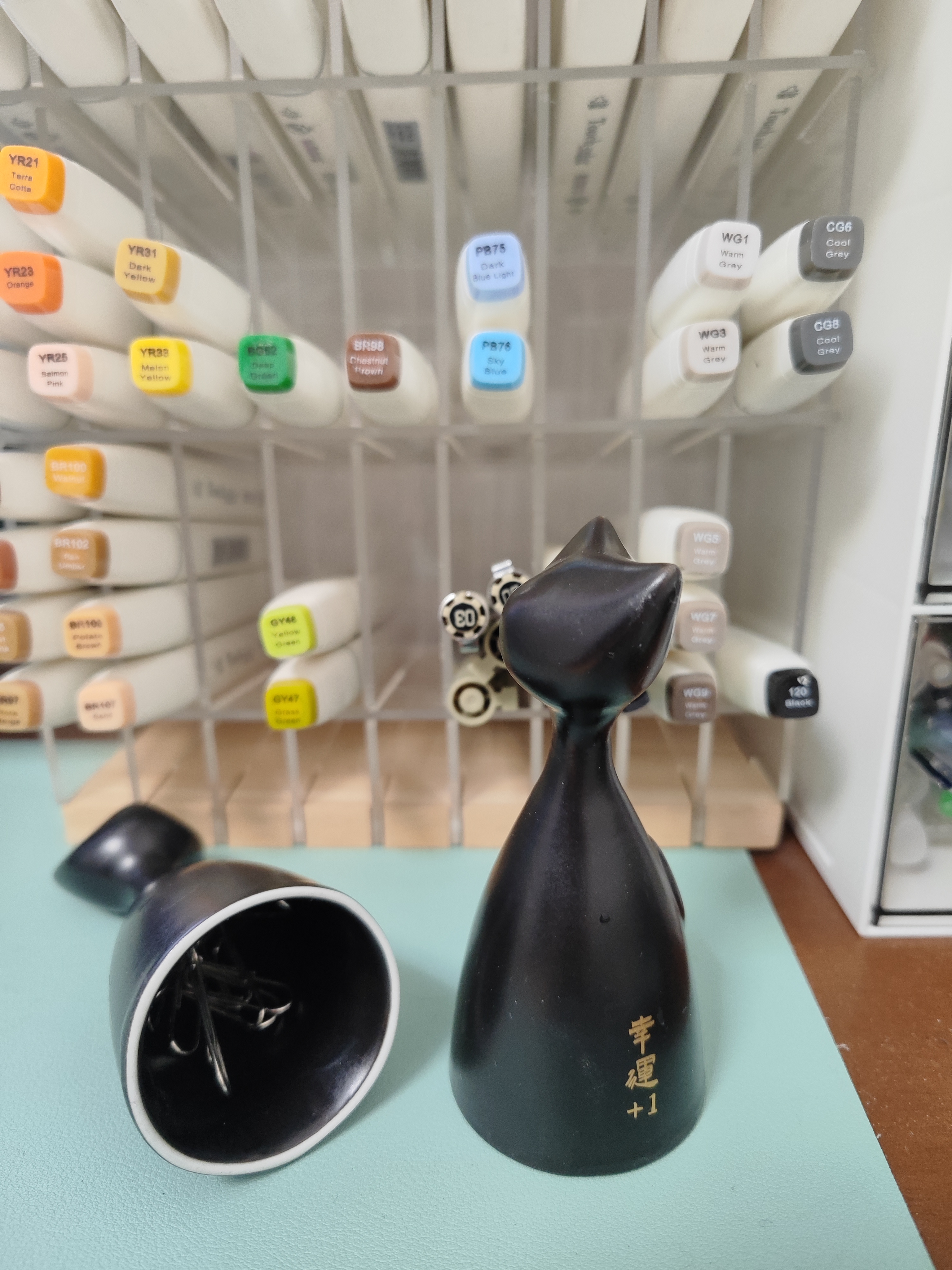 Cultural creation，Tabletop decoration，Desktop storage，Cat Wen Chuang，Office storage，Office Supplies，Stationery，