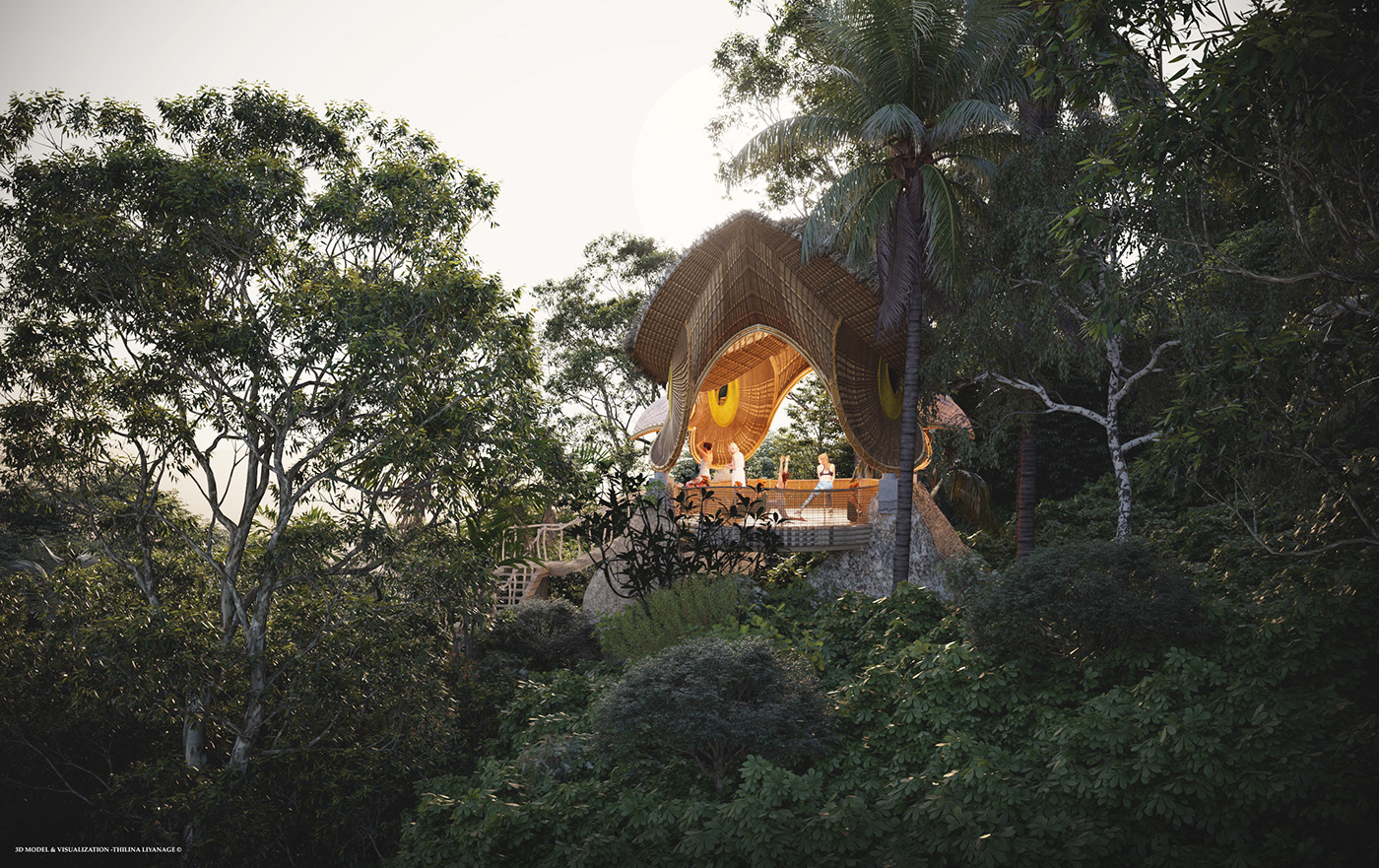 yoga，owl，Pavilion，Rest place，
