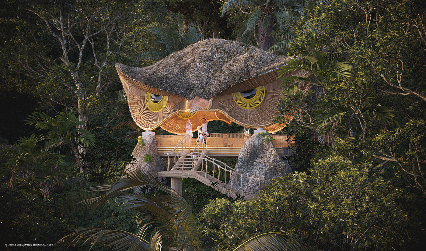 yoga，owl，Pavilion，Rest place，