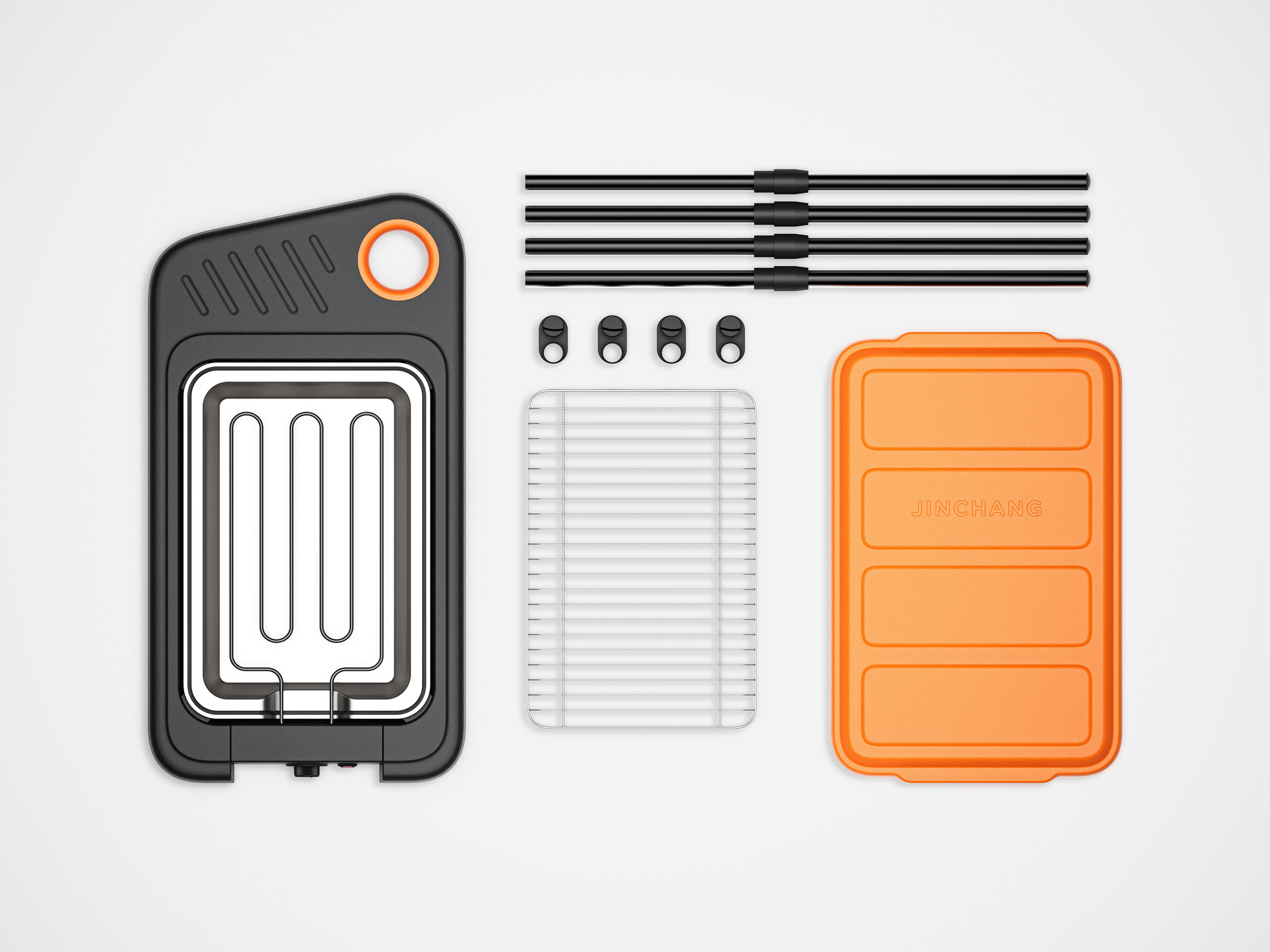 product design，industrial design，Zero-to-One Design，Folding Grill，Barbecue rack，O_1 Design，