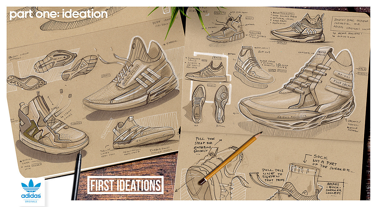 Sporting goods，shoes，outdoors，fashion，Adidas，conceptual design，Hand drawn，