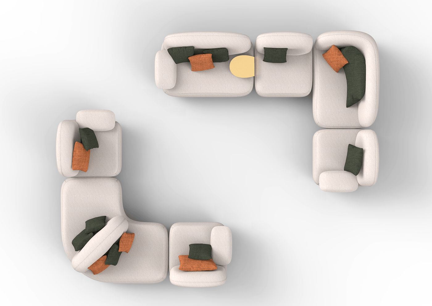Modular，sofa，comfortable，fabric art，