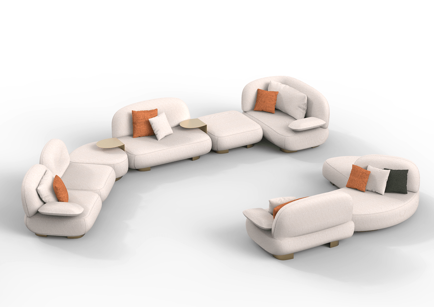 Modular，sofa，comfortable，fabric art，