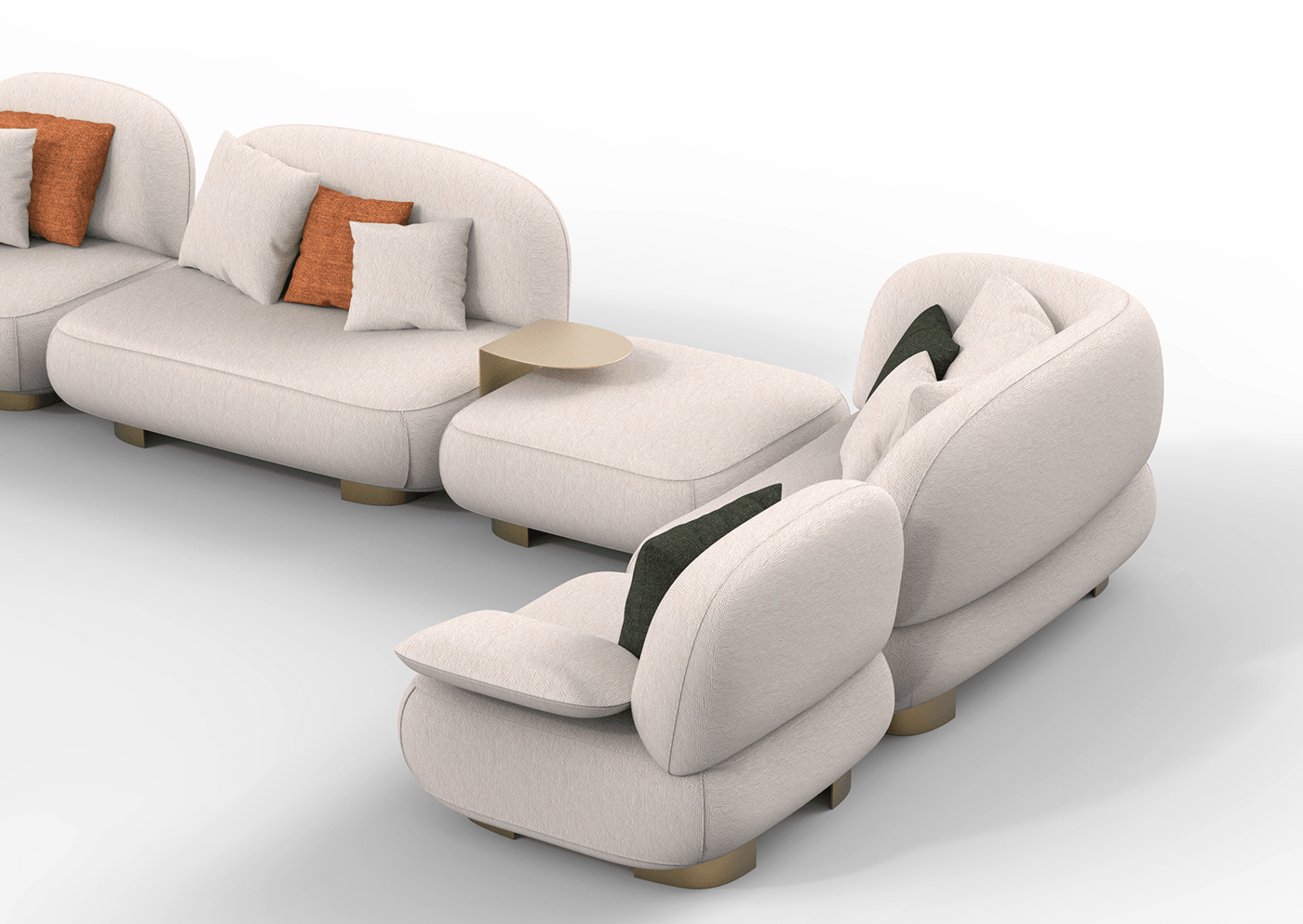 Modular，sofa，comfortable，fabric art，