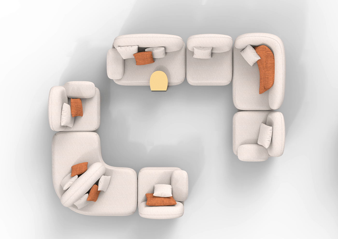 Modular，sofa，comfortable，fabric art，