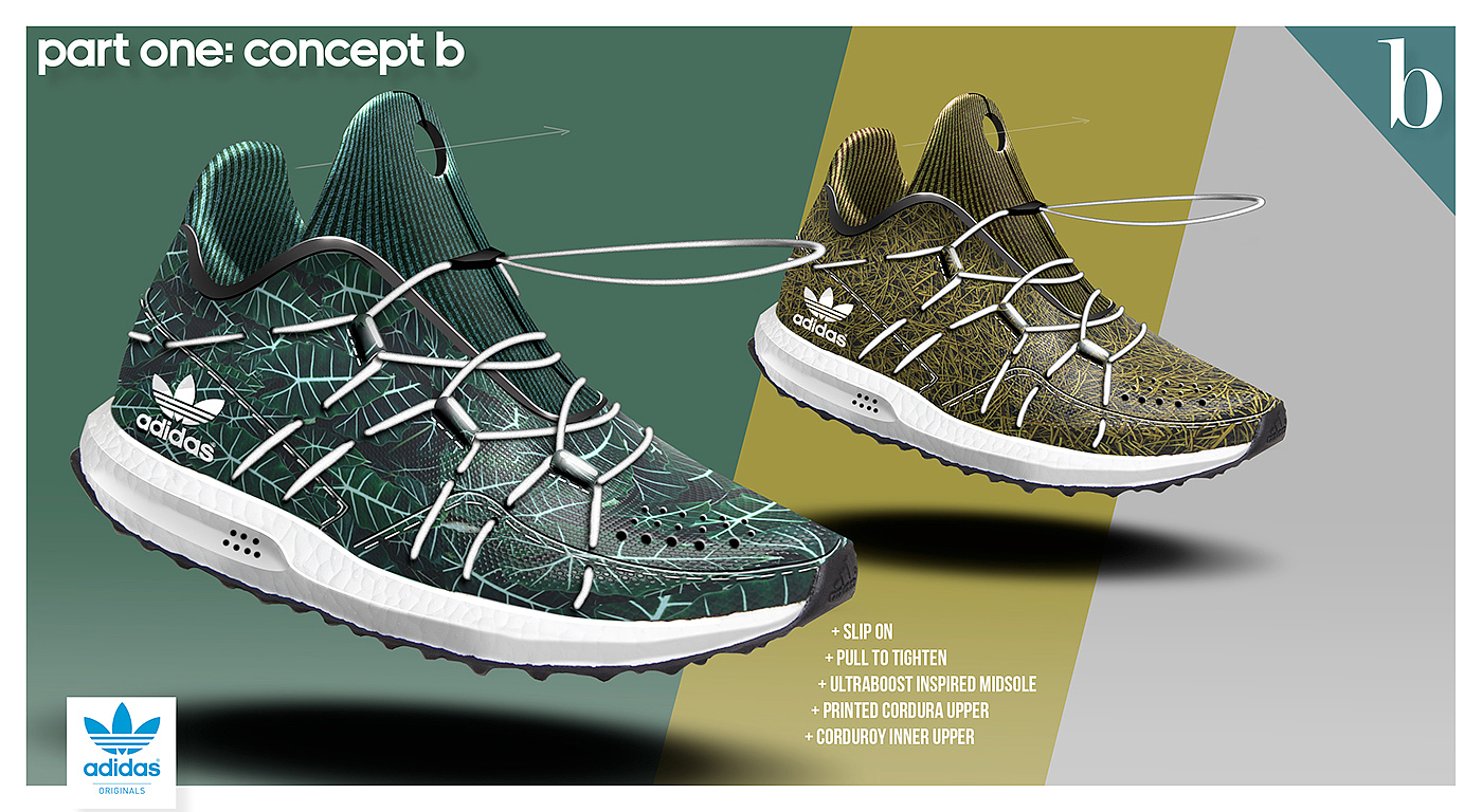 Sporting goods，shoes，outdoors，fashion，Adidas，conceptual design，Hand drawn，